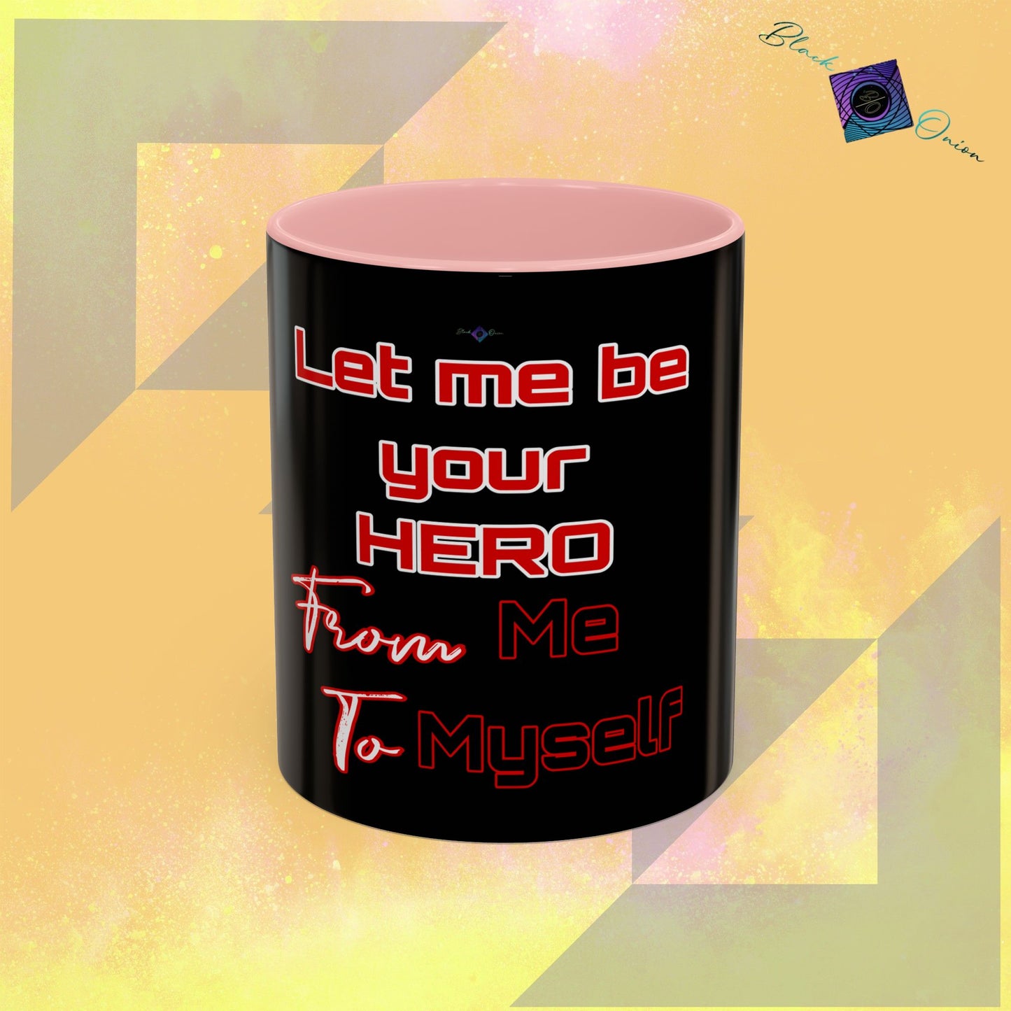 BlackOnion Coffee Mug - 11oz with Workout Motif ‘Let me be your Hero’🔥💪🫵