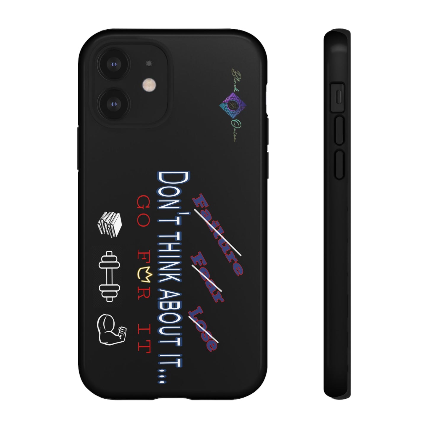 BlackOnion Brand New Phone Case - with Motivational Workout Motif’Don’t think ‘💪🔥🫵