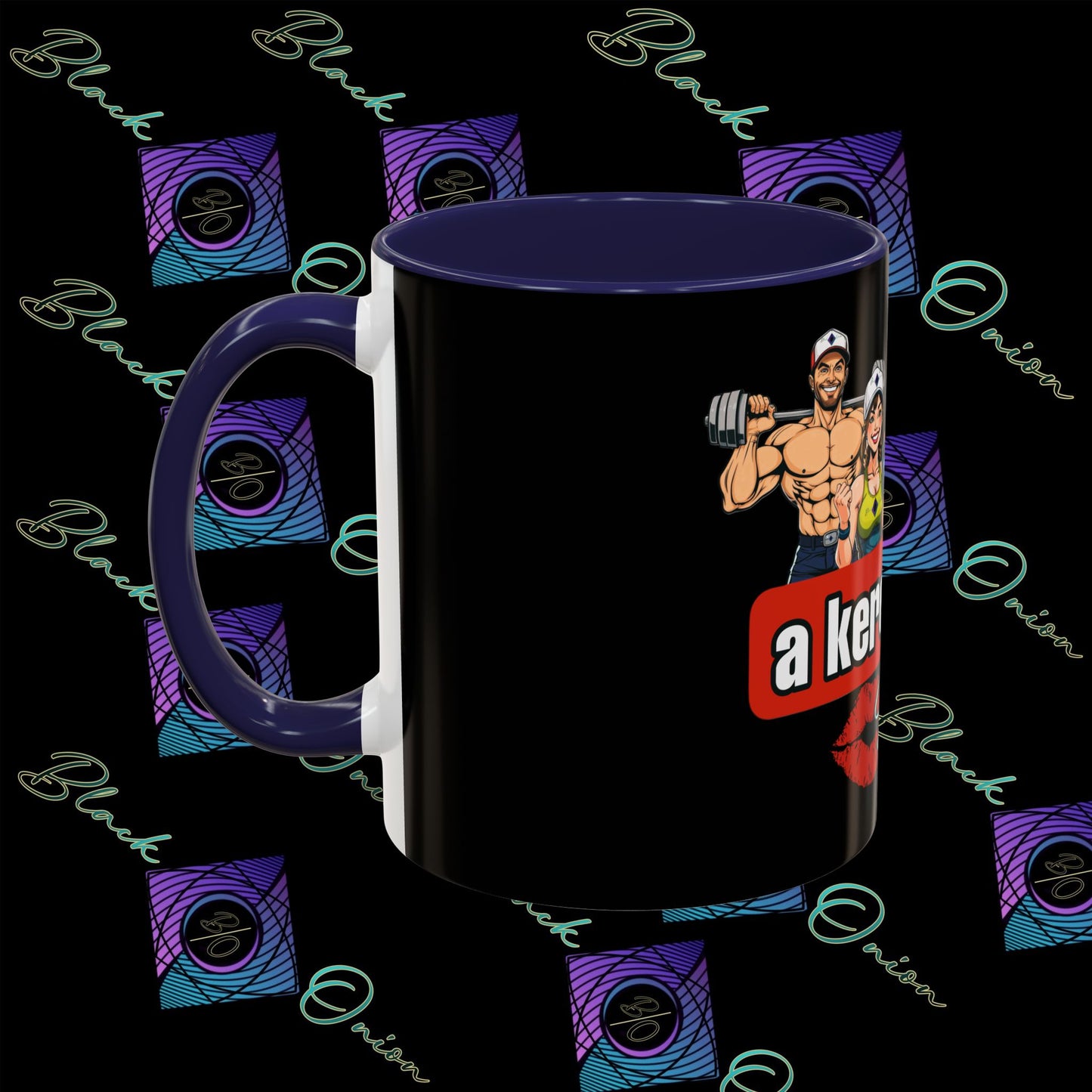 BlackOnion Coffee Mug - 11oz with Workout Motif ‘Az igazi férfi’🔥💪🫵