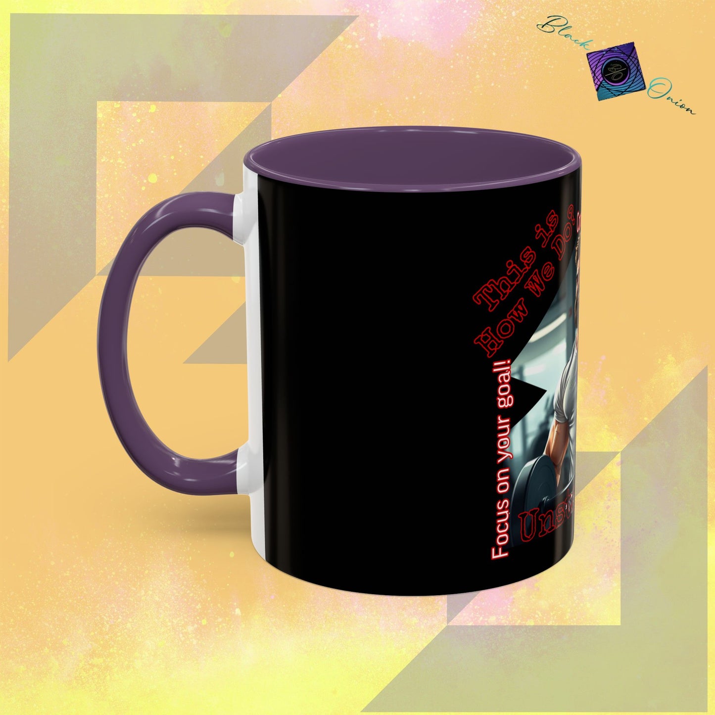 BlackOnion Coffee Mug Serial 2 with Workout Motif ‘Unstoppable’🫵🔥💪