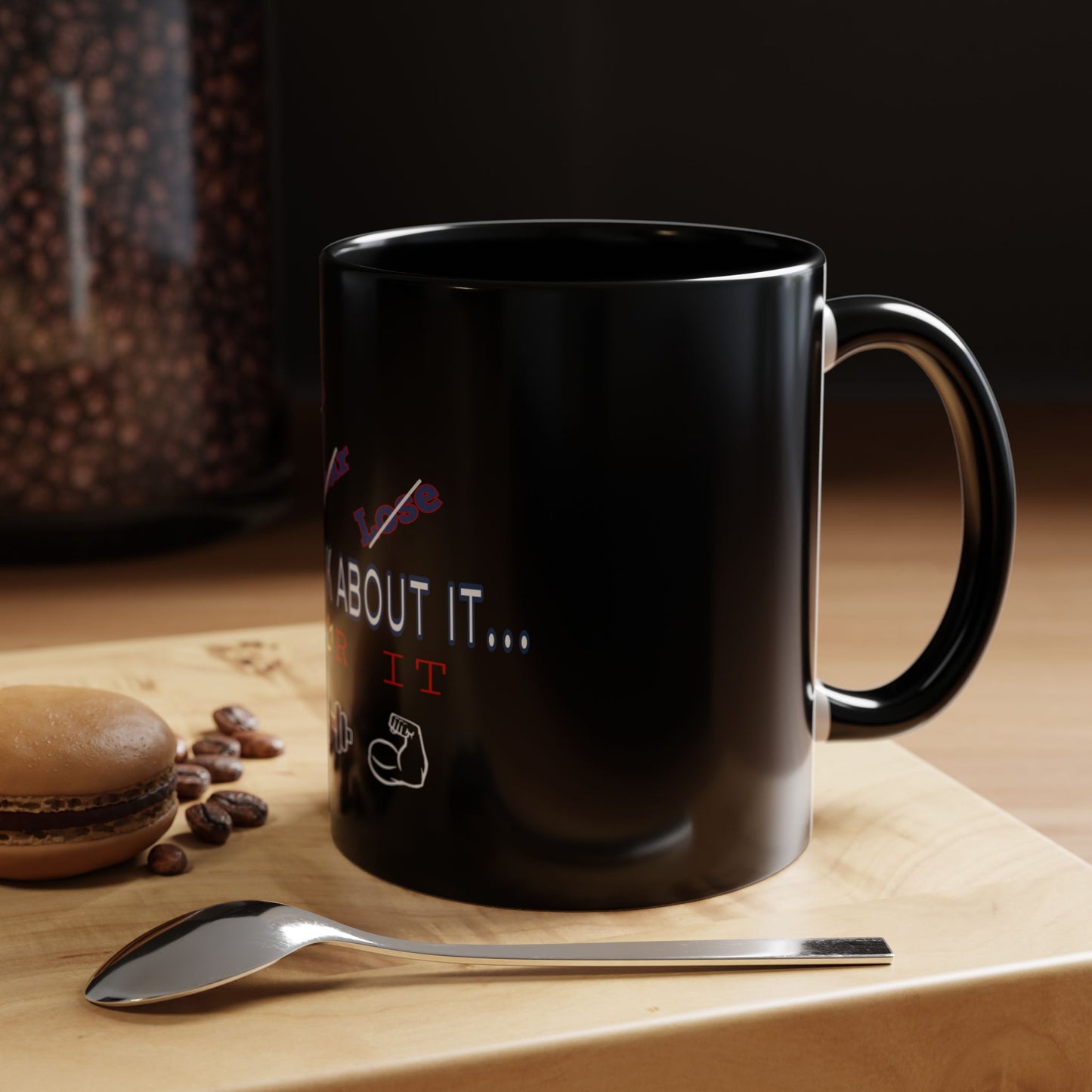 BlackOnion Coffee Mug Serial 2 with Workout Motif ‘Don’t think ‘🫵🔥💪