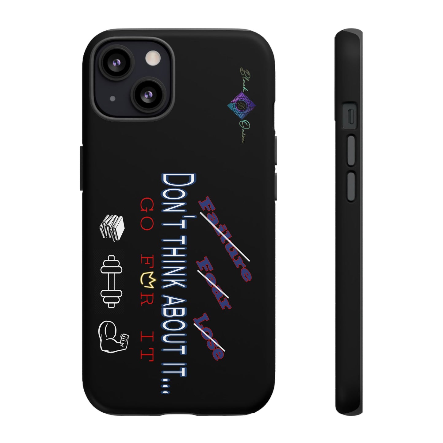 BlackOnion Brand New Phone Case - with Motivational Workout Motif’Don’t think ‘💪🔥🫵