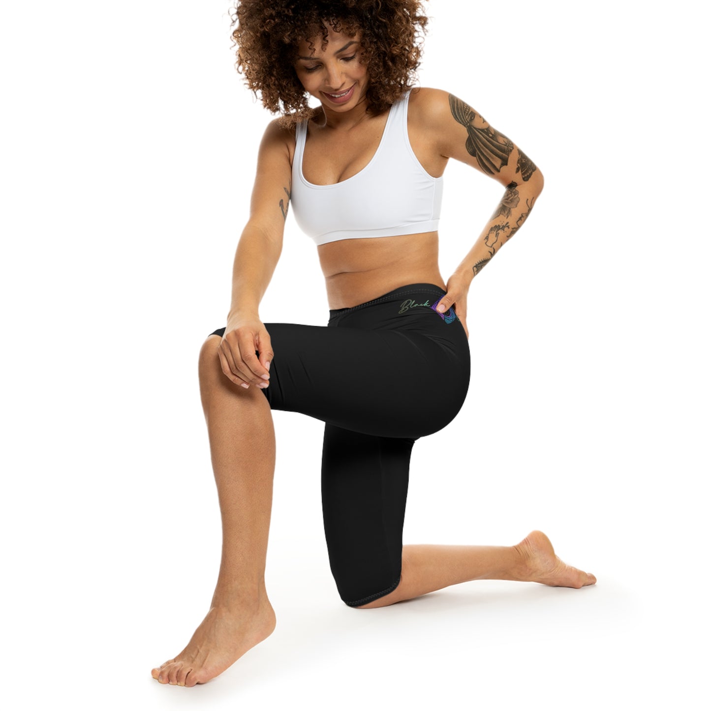 BlackOnion Comfortable Women’s Capri Leggings with Workout Design