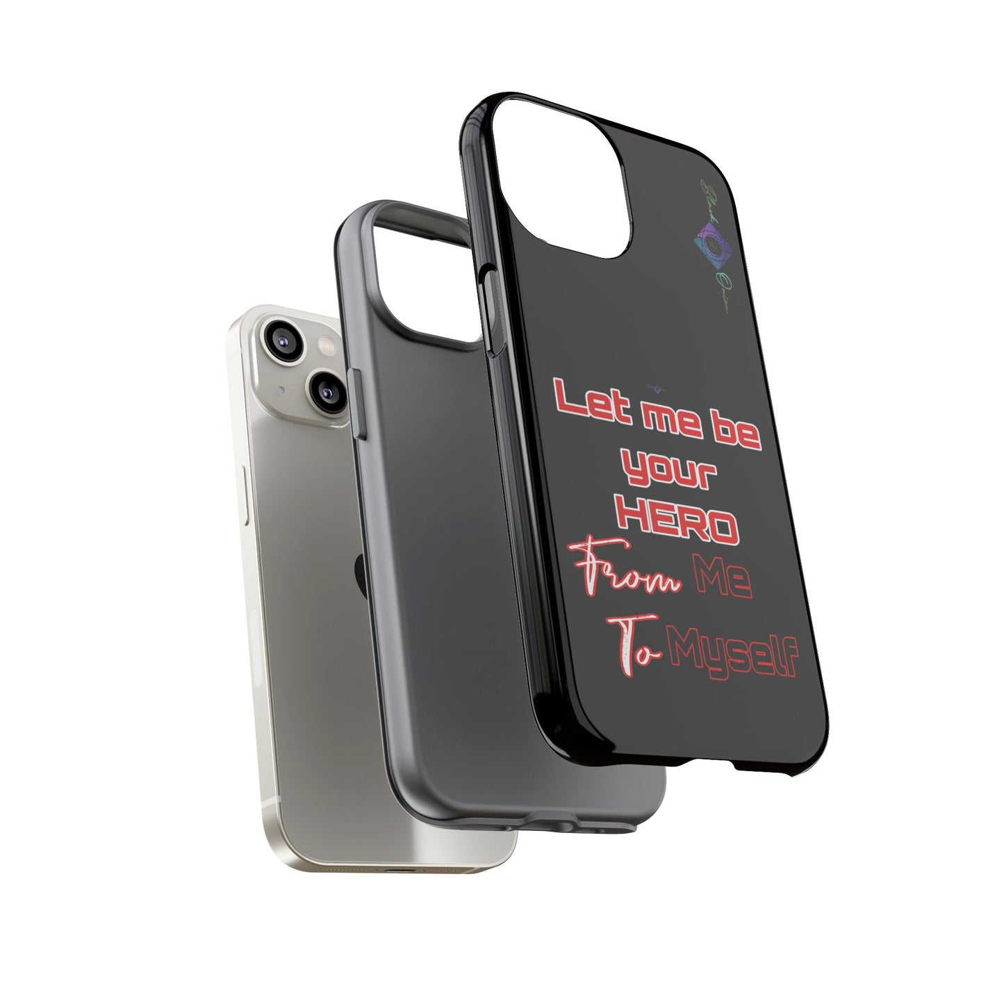 BlackOnion Brand New Phone Case - with Motivational Workout Motif’Let me be your Hero ‘💪🔥🫵