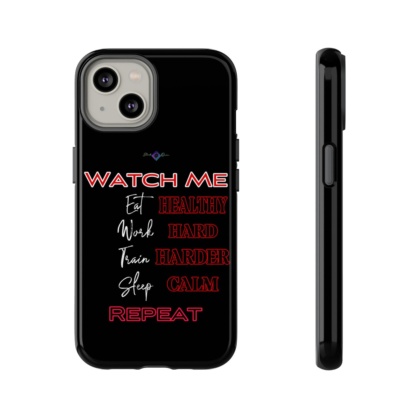 BlackOnion Phone Case -with Motivational Motif 'Watch Me' 💪🔥🫵
