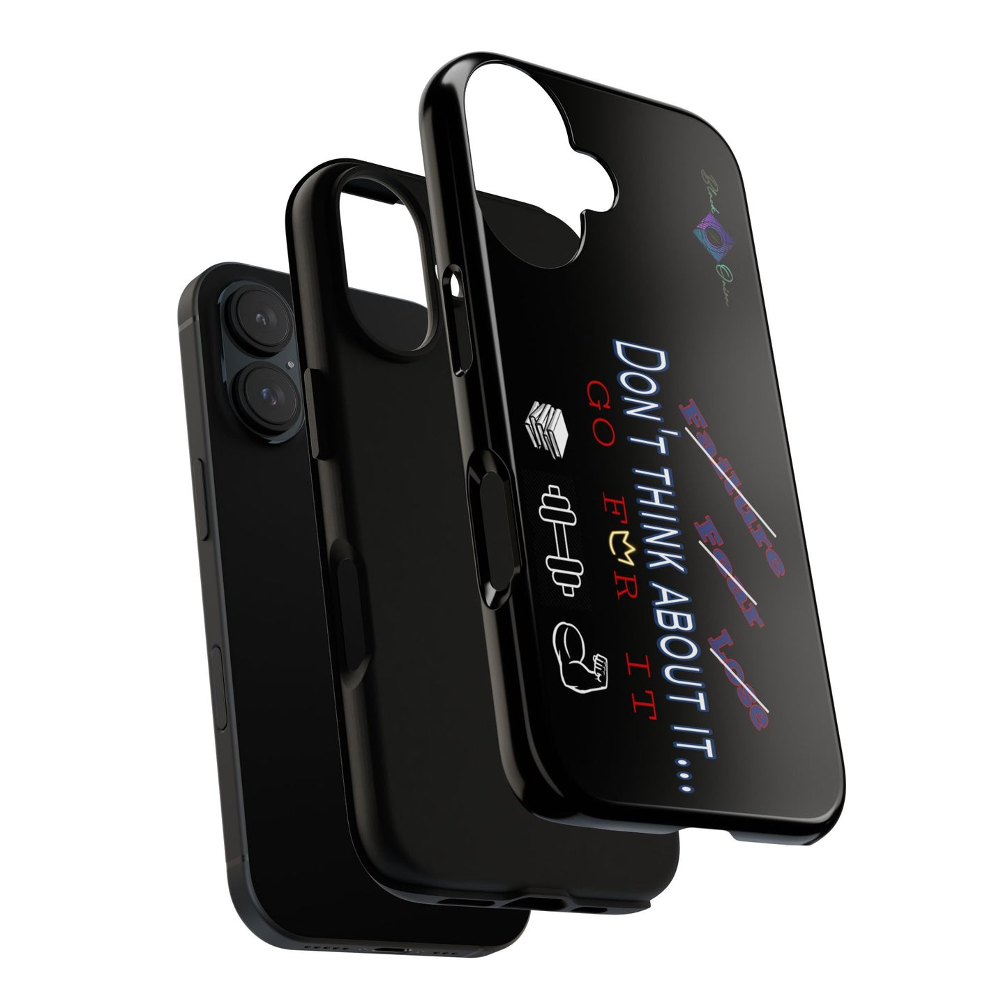 BlackOnion Brand New Phone Case - with Motivational Workout Motif’Don’t think ‘💪🔥🫵