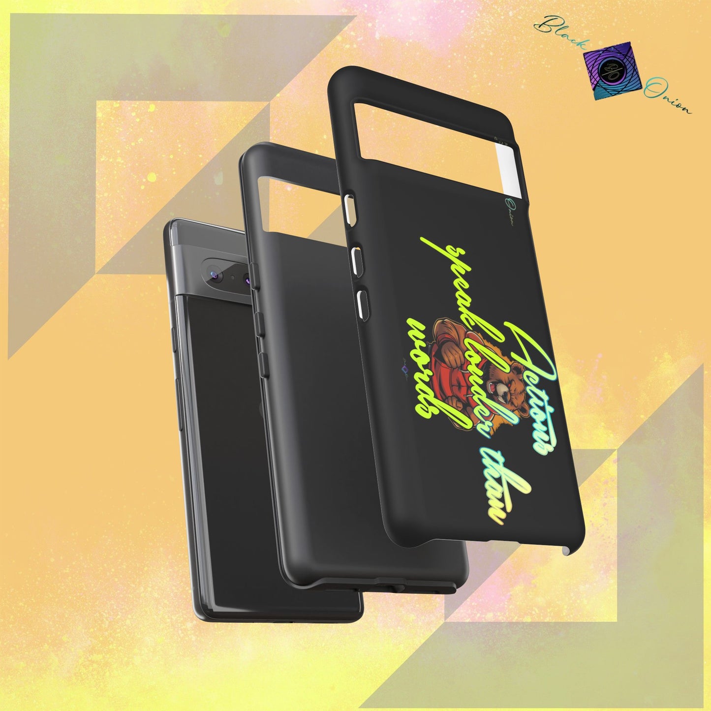 BlackOnion Brand New Phone Case - with Motivational Workout Motif ‘Actions speak lauder ‘💪🔥🫵