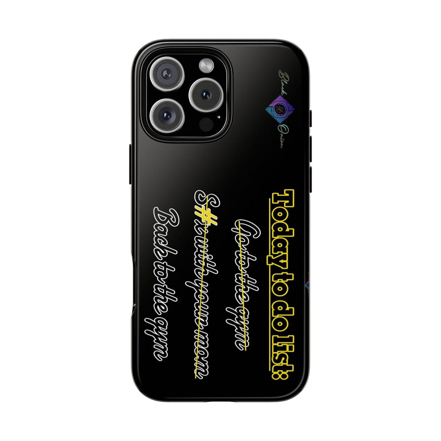 BlackOnion Brand New Phone Case - with Motivational Workout Motif’Today to do list ‘💪🔥🫵