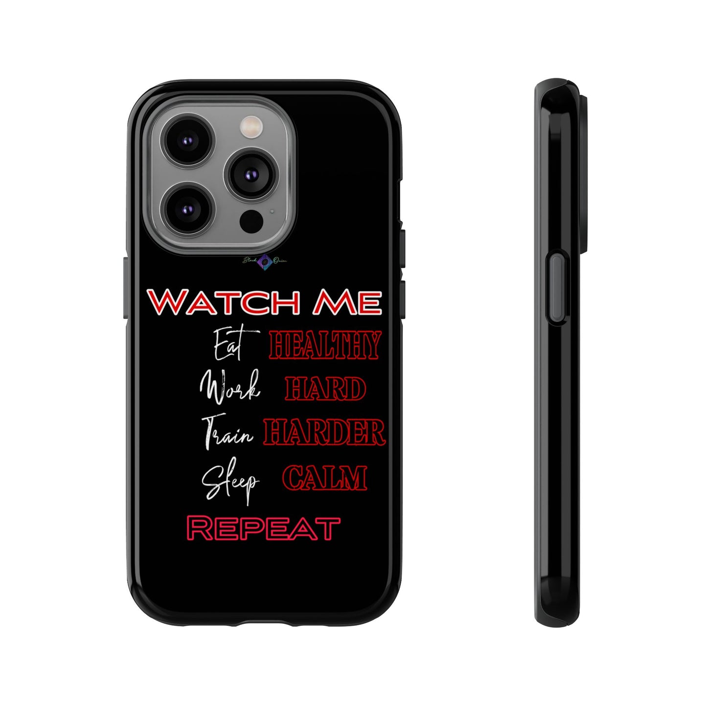 BlackOnion Phone Case -with Motivational Motif 'Watch Me' 💪🔥🫵