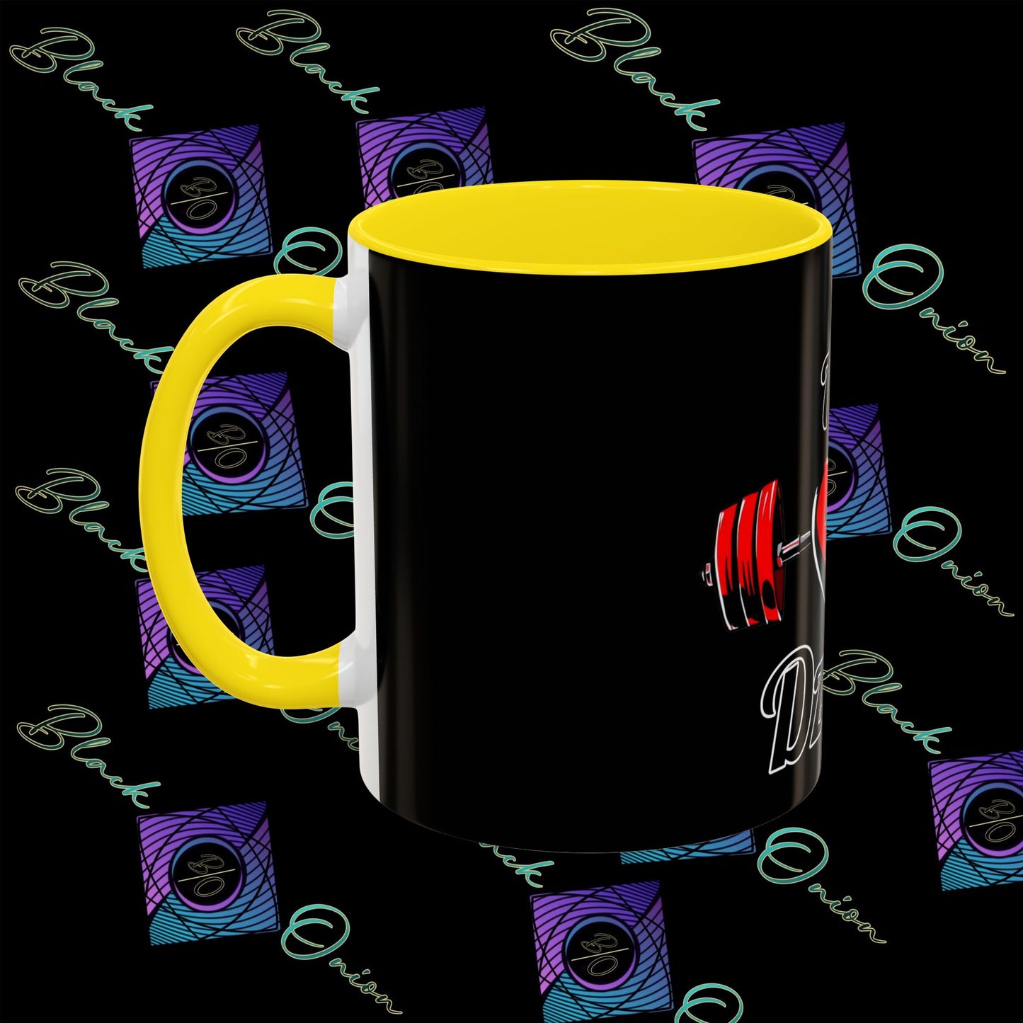 BlackOnion Coffee Mug Serial 2 with Workout Motif ‘ÁjjLávDzsim ’🫵🔥💪