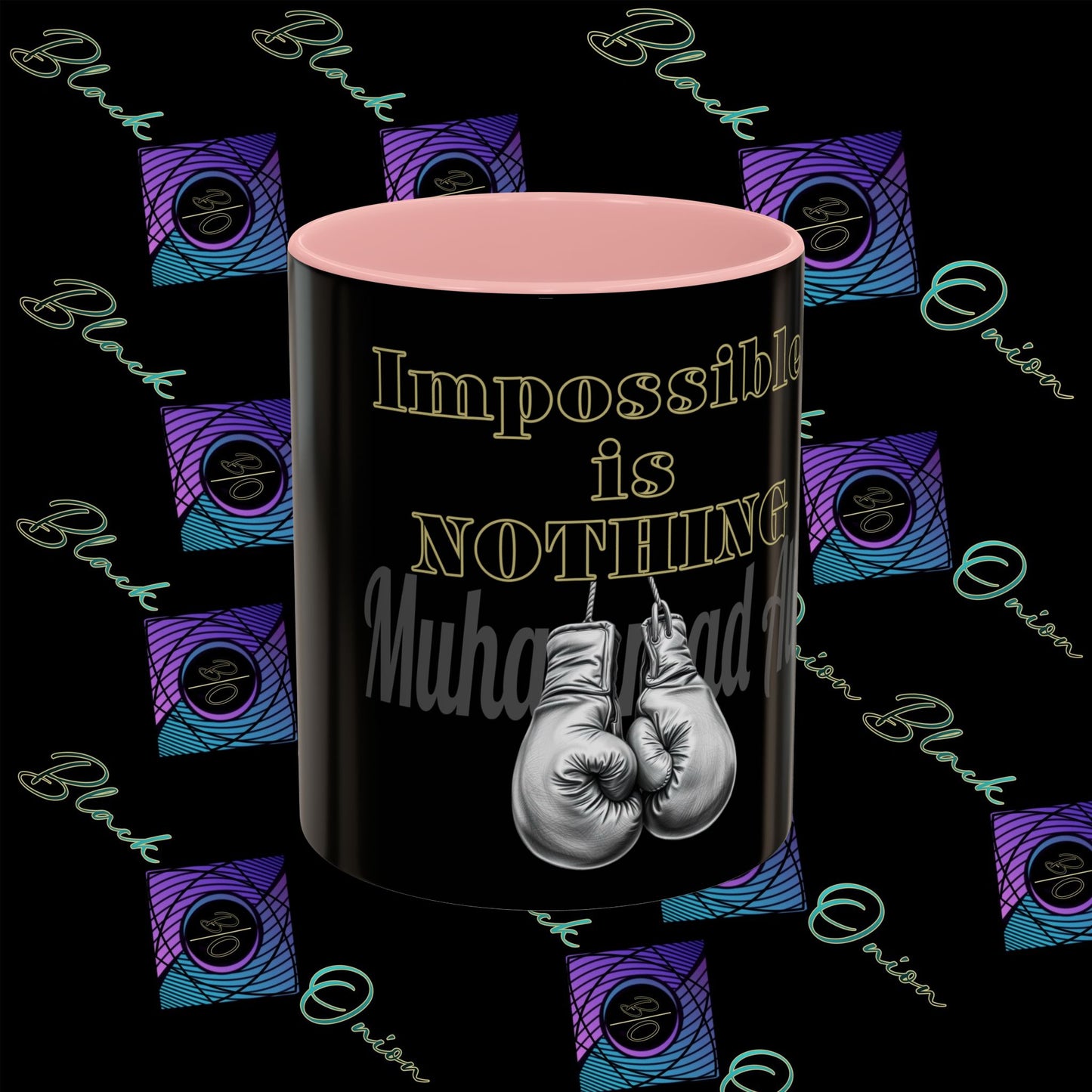 BlackOnion Coffee Mug 2 with Workout Motif ‘Impossible is NothingV2’🫵🔥💪