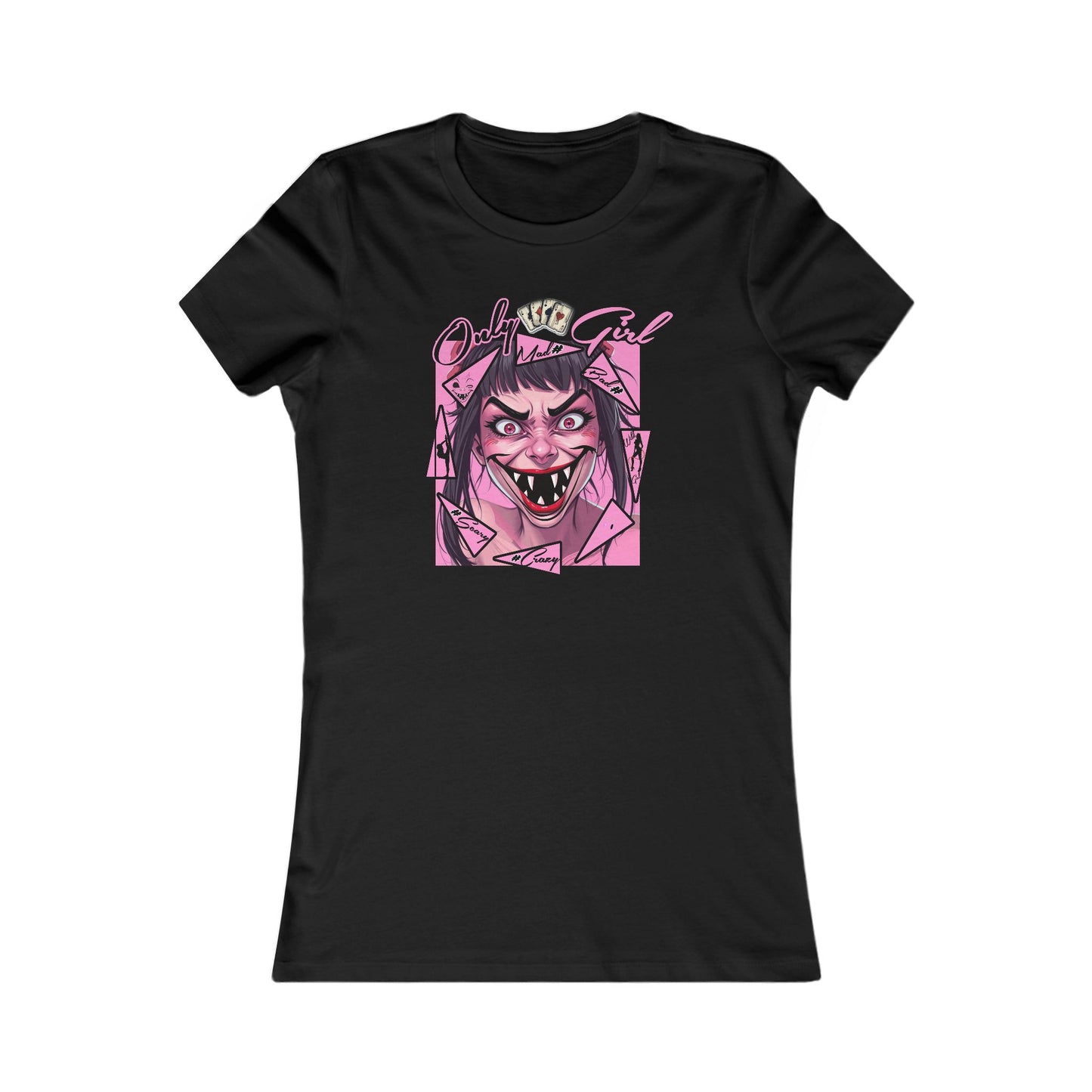 BlackOnion Women's T-Shirt with Only Girl Workout Motif “Mad Girl”🔥💋🌸