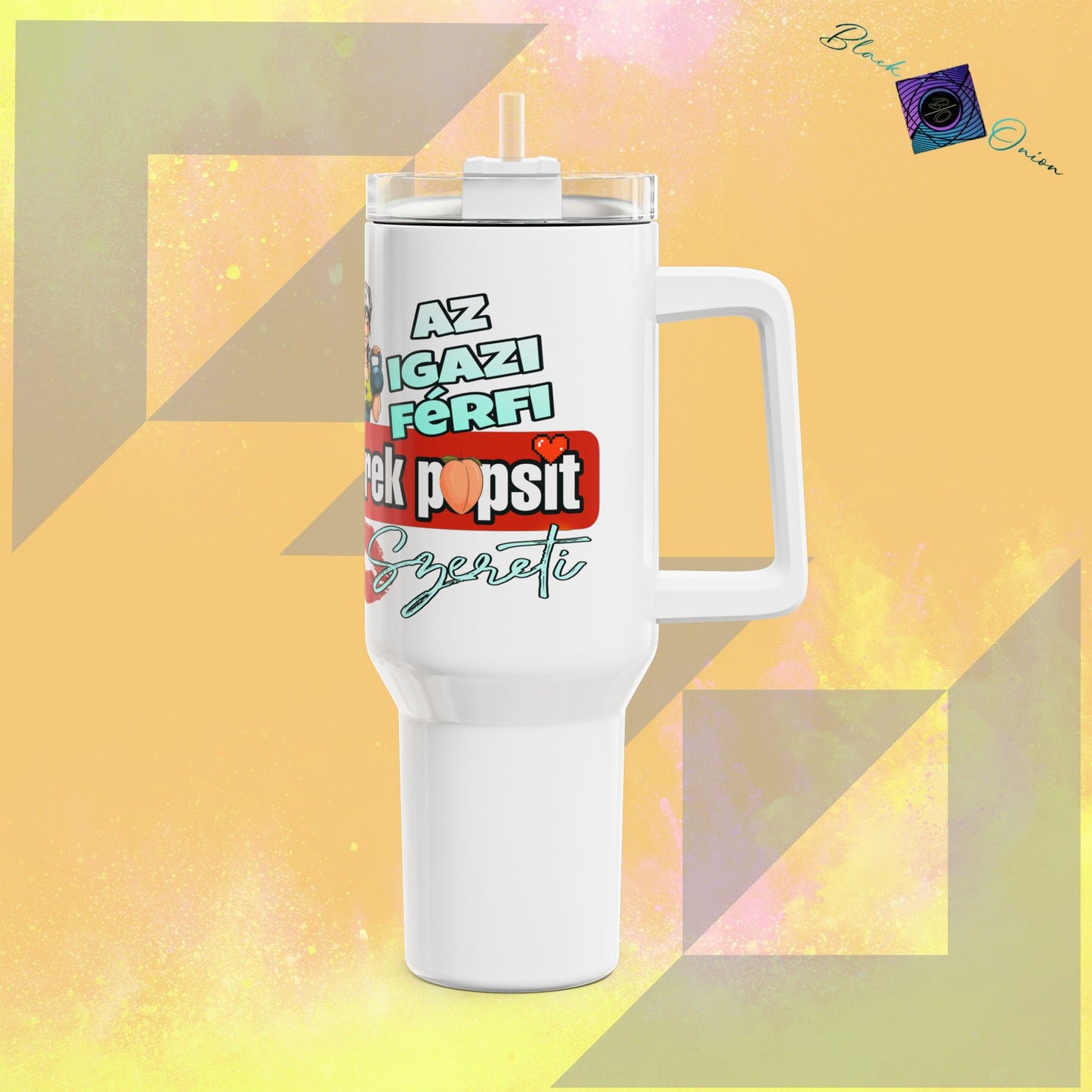 BlackOnion Tumbler with Workout Motif -‘Kerek popsi’ -40oz 💋💯🌸
