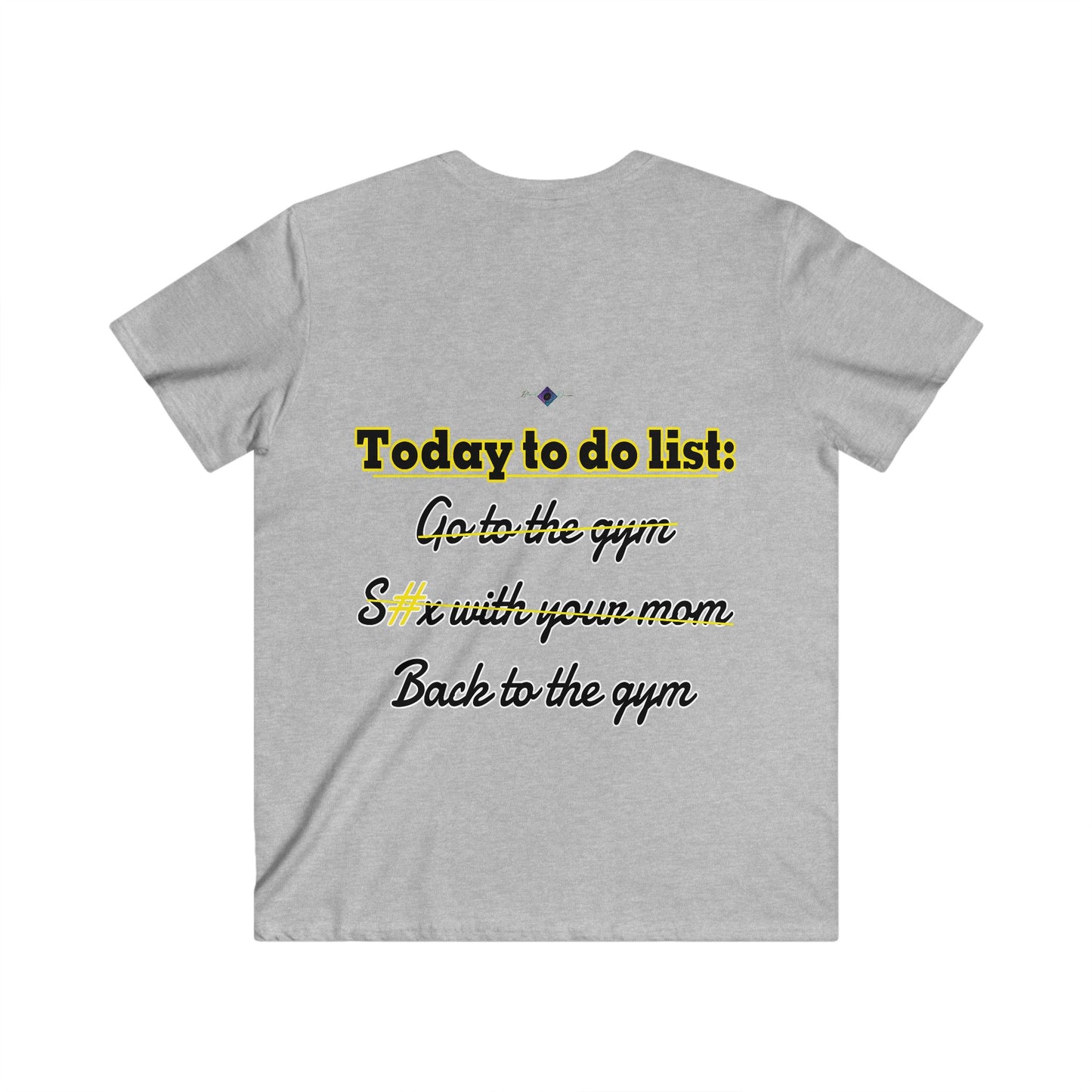 BlackOnion Men's V-Neck T-Shirt with Workout Motif ‘To do list’ 💪🔥🫵