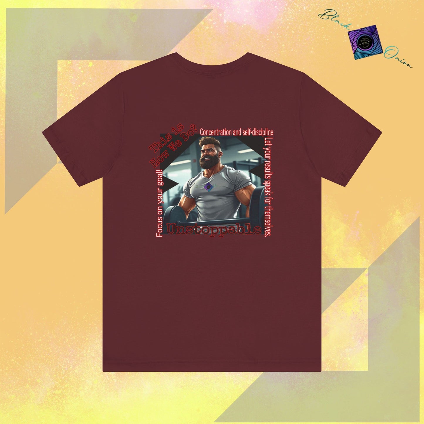 BlackOnion T-Shirt with Workout Motif ‘Unstoppable ‘💪🔥🫵