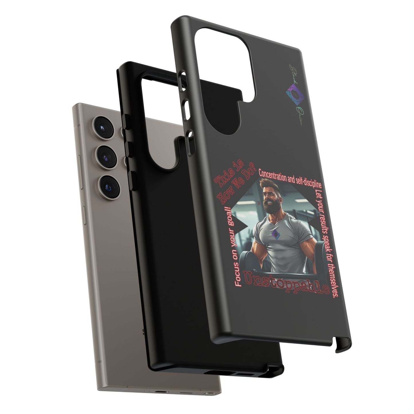 BlackOnion Brand New Phone Case - with Motivational Workout Motif’Unstoppable ‘💪🔥🫵