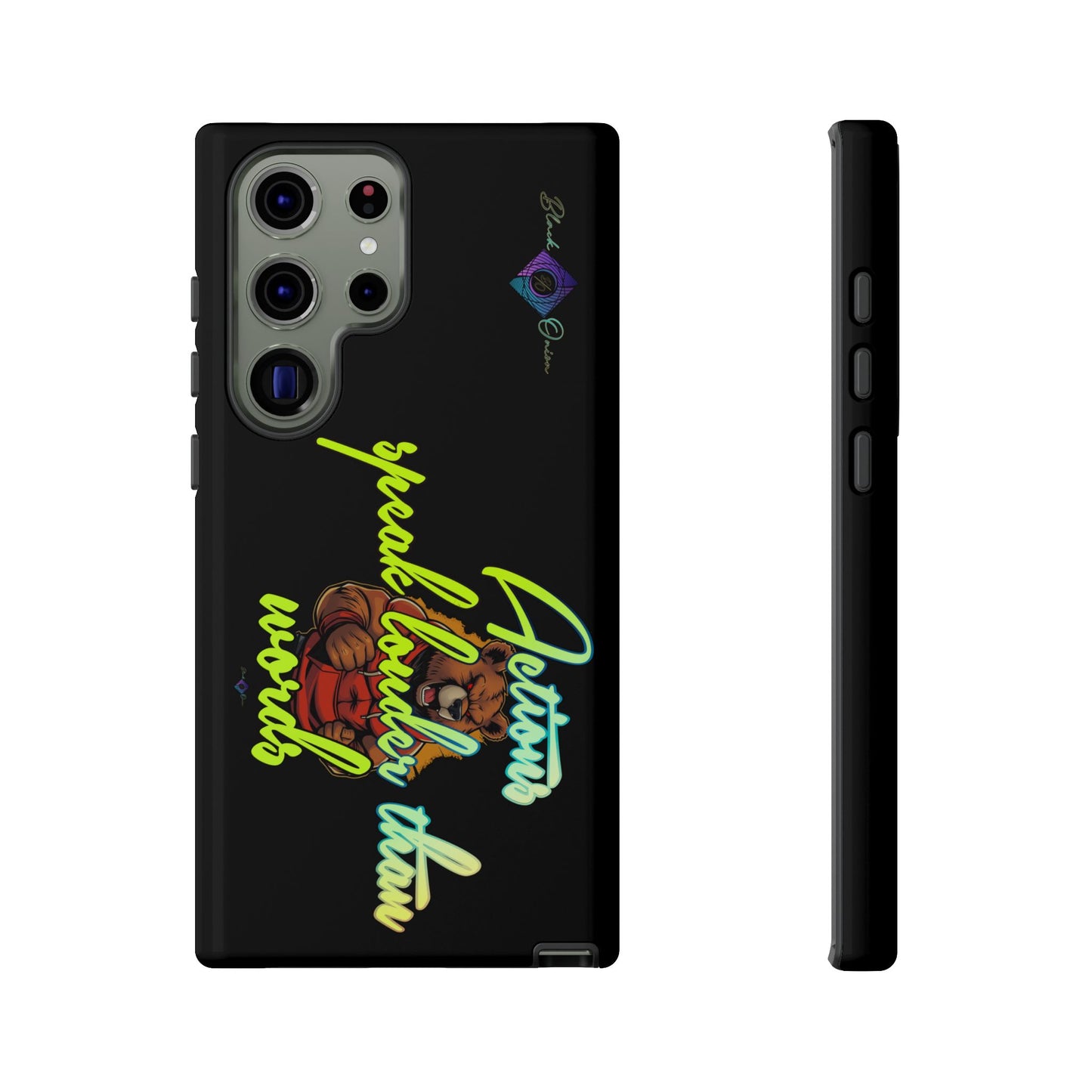 BlackOnion Brand New Phone Case - with Motivational Workout Motif ‘Actions speak lauder ‘💪🔥🫵