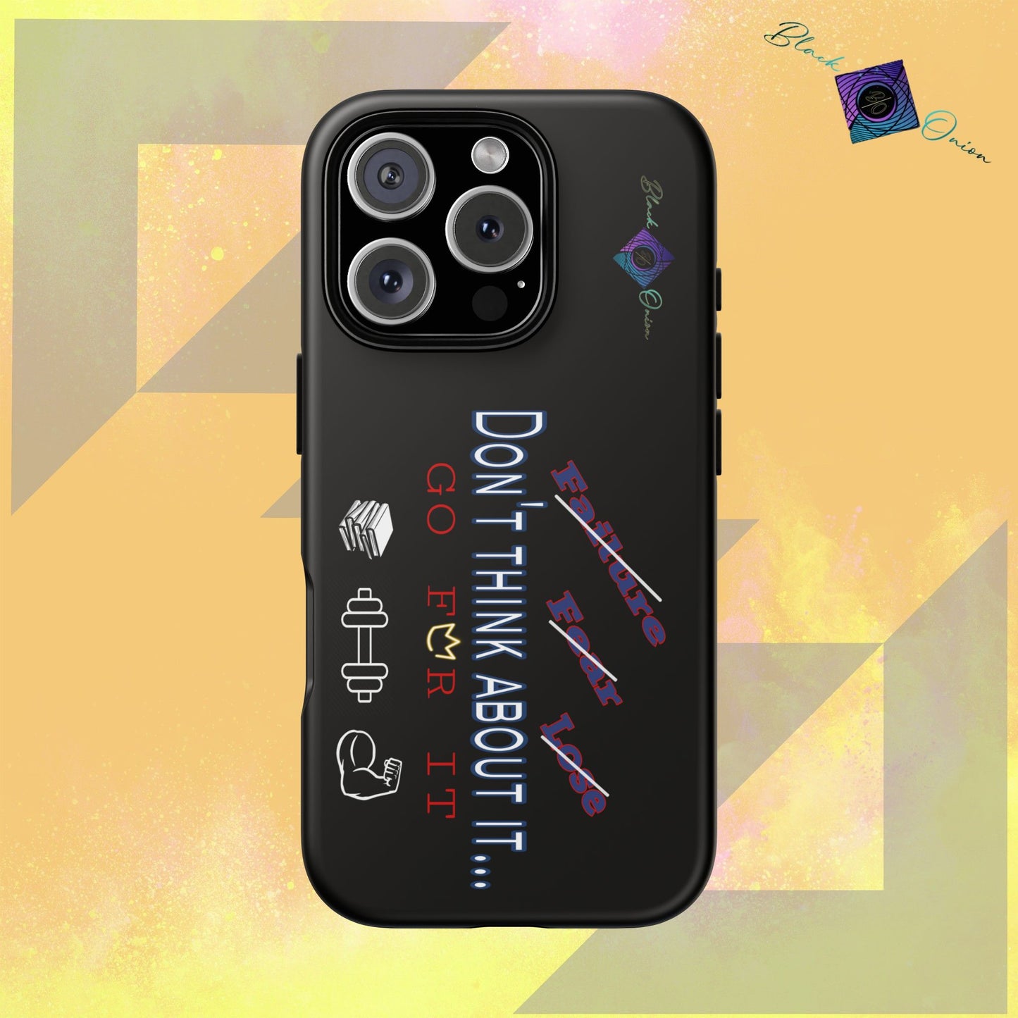 BlackOnion Brand New Phone Case - with Motivational Workout Motif’Don’t think ‘💪🔥🫵