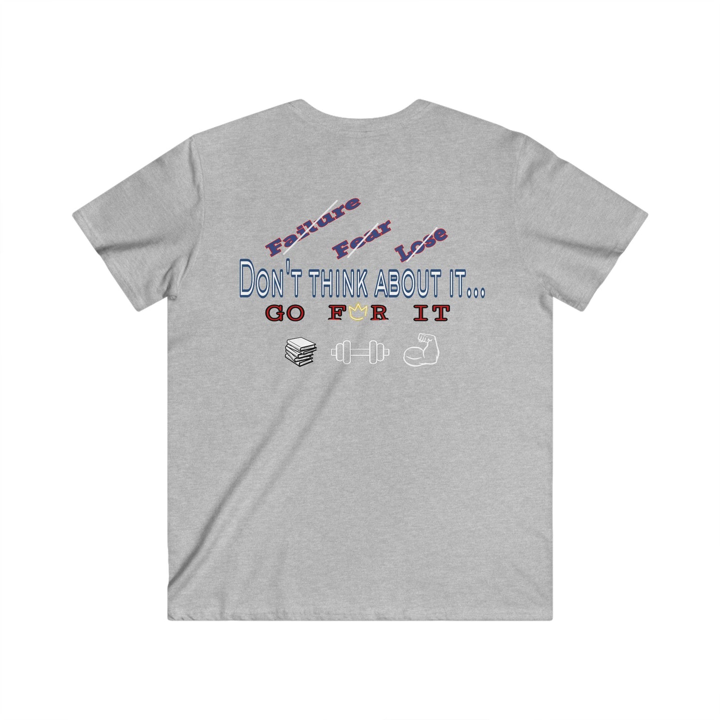 BlackOnion Men's V-Neck T-Shirt with Workout Motif ‘Don‘t think about it’ 💪🔥🫵