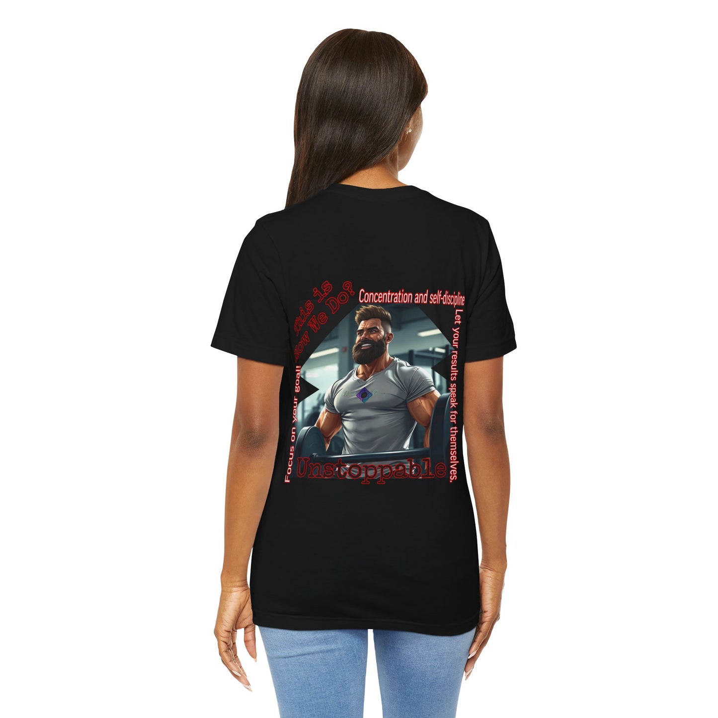 BlackOnion T-Shirt with Workout Motif “Unstoppable “💪🔥🫵