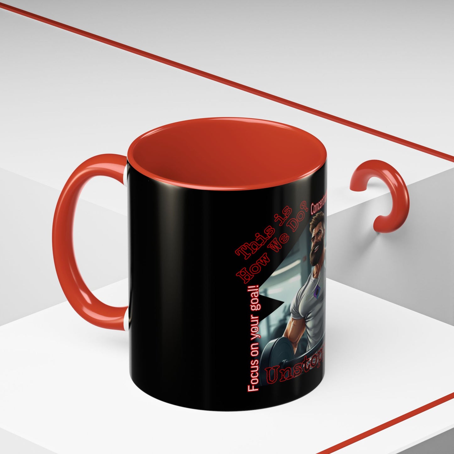 BlackOnion Coffee Mug - 11oz with Workout Motif ‘Unstoppable’🔥💪🫵