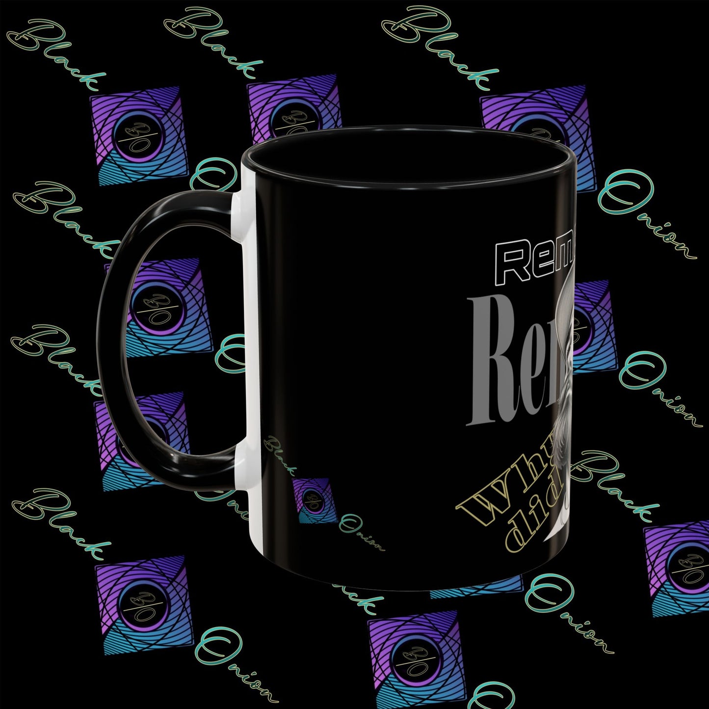 BlackOnion Coffee Mug 2 with Workout Motif ‘Remember V2’🫵🔥💪