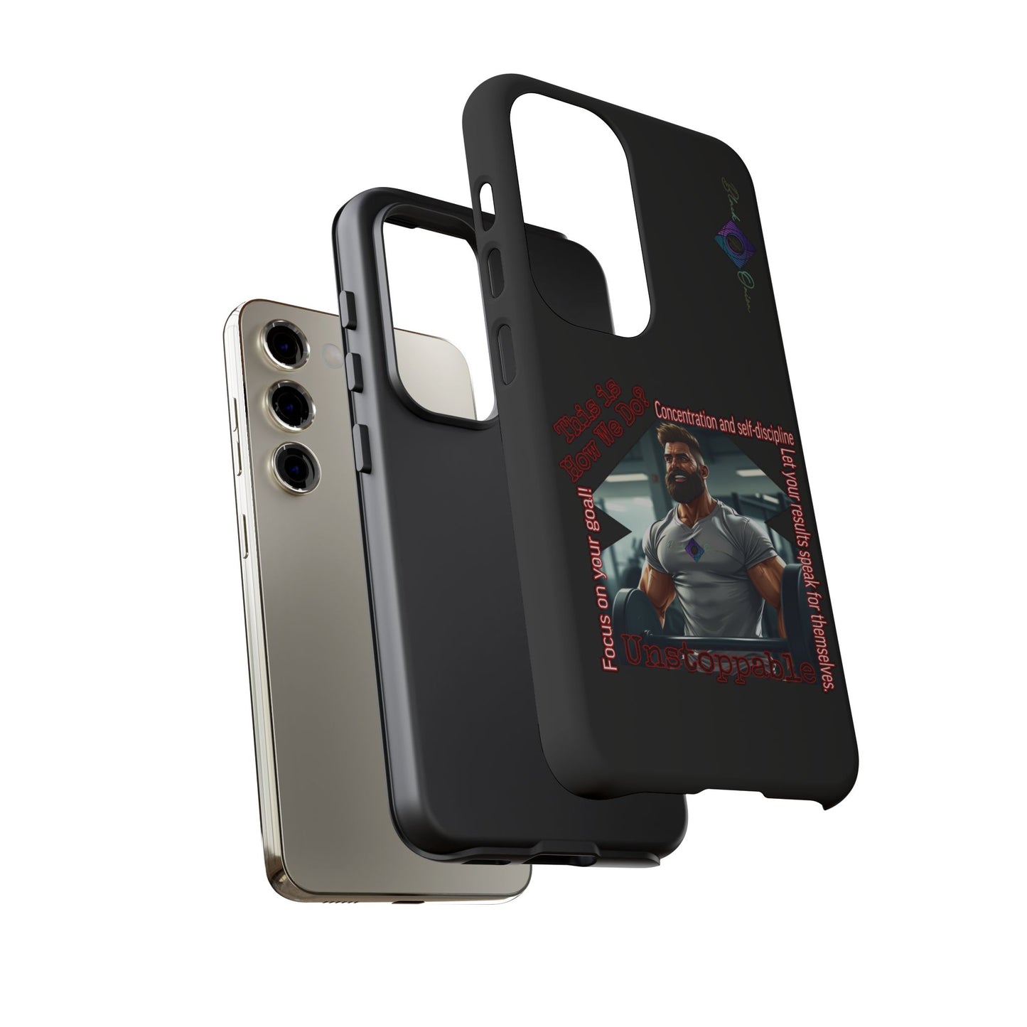 BlackOnion Brand New Phone Case - with Motivational Workout Motif’Unstoppable ‘💪🔥🫵