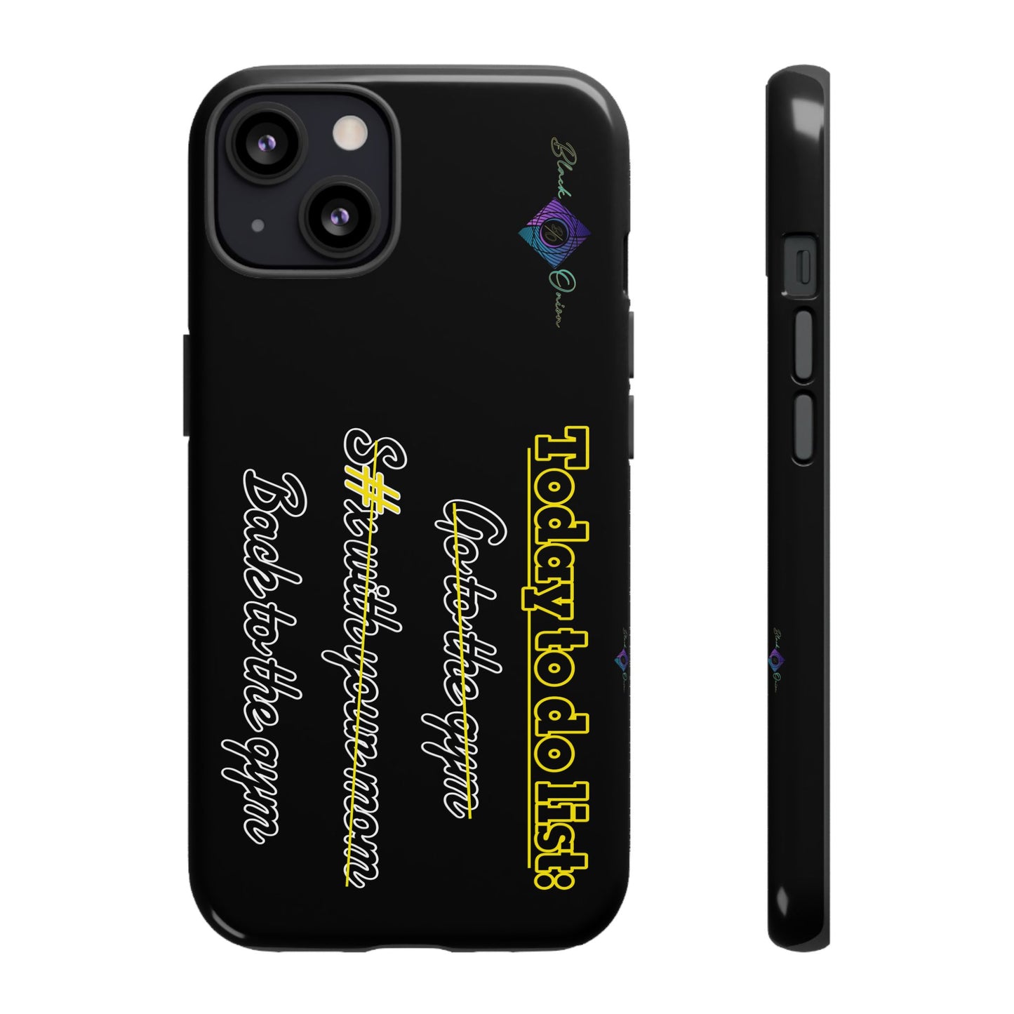 BlackOnion Brand New Phone Case - with Motivational Workout Motif’Today to do list ‘💪🔥🫵