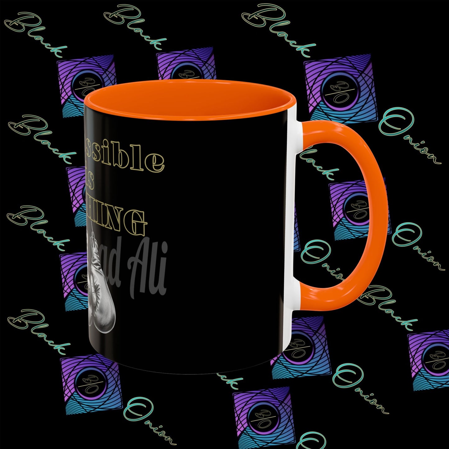 BlackOnion Coffee Mug 2 with Workout Motif ‘Impossible is NothingV2’🫵🔥💪