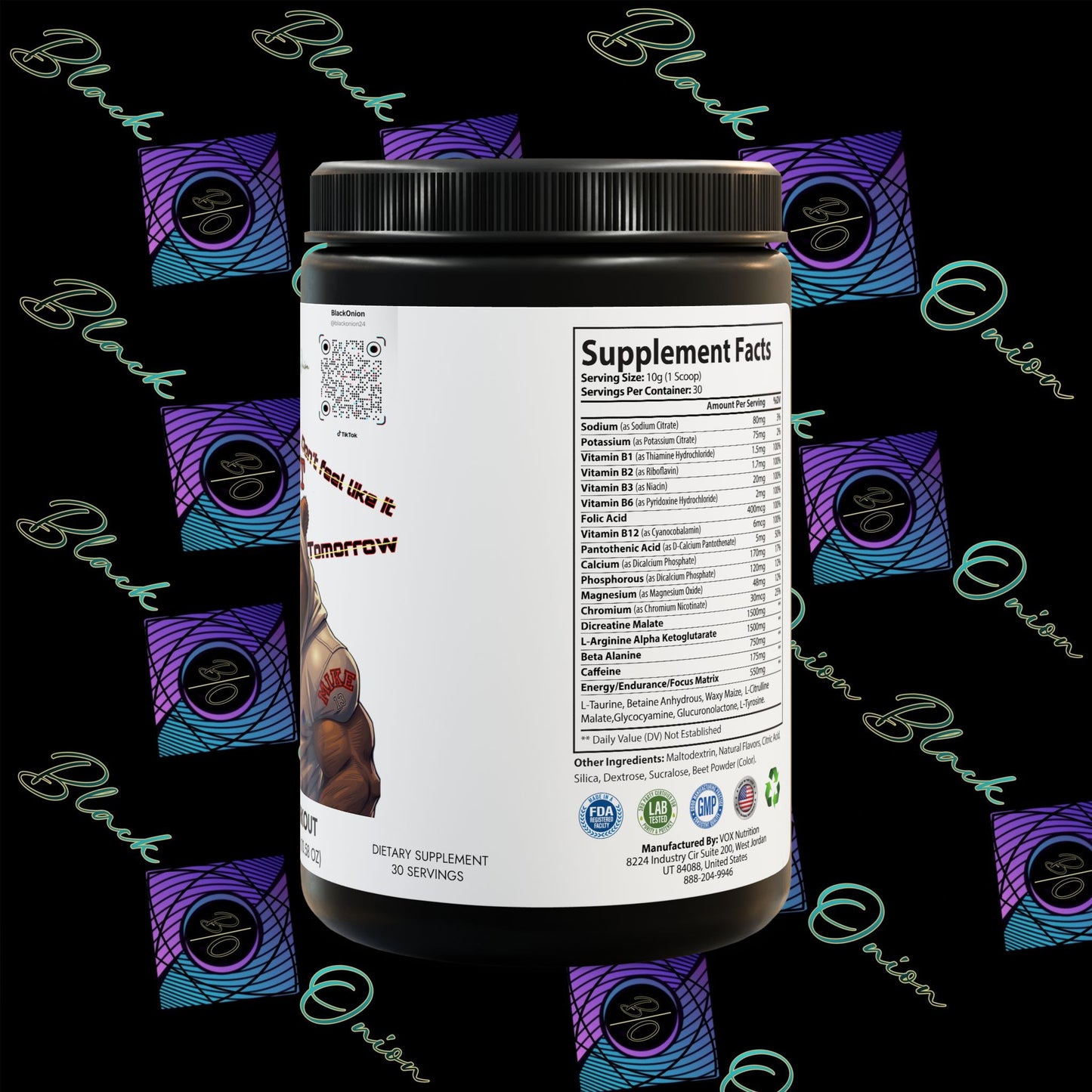 BlackOnion Pre-Workout Supplement, Watermelon (300g, 10.58oz)💪🔥
