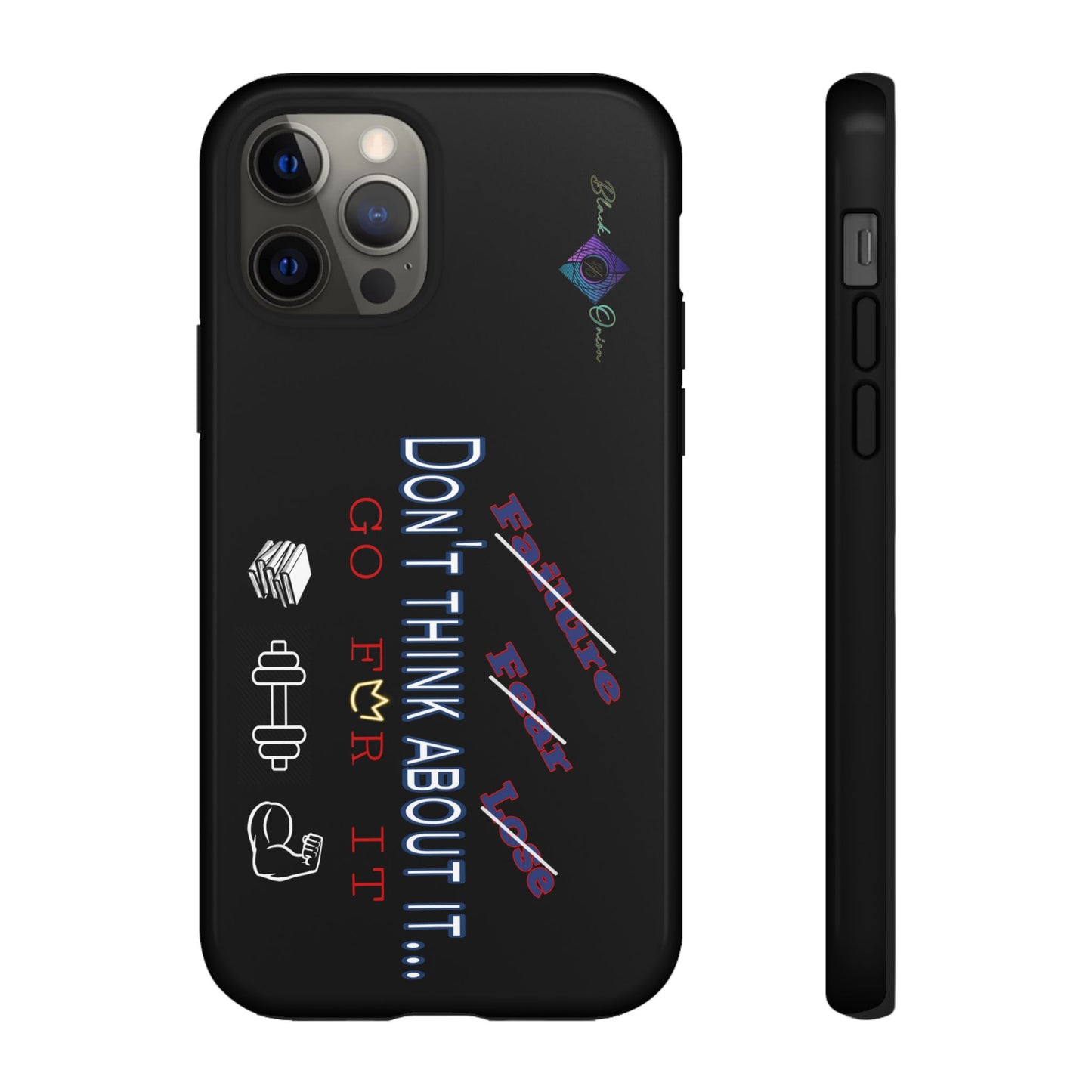 BlackOnion Brand New Phone Case - with Motivational Workout Motif’Don’t think ‘💪🔥🫵