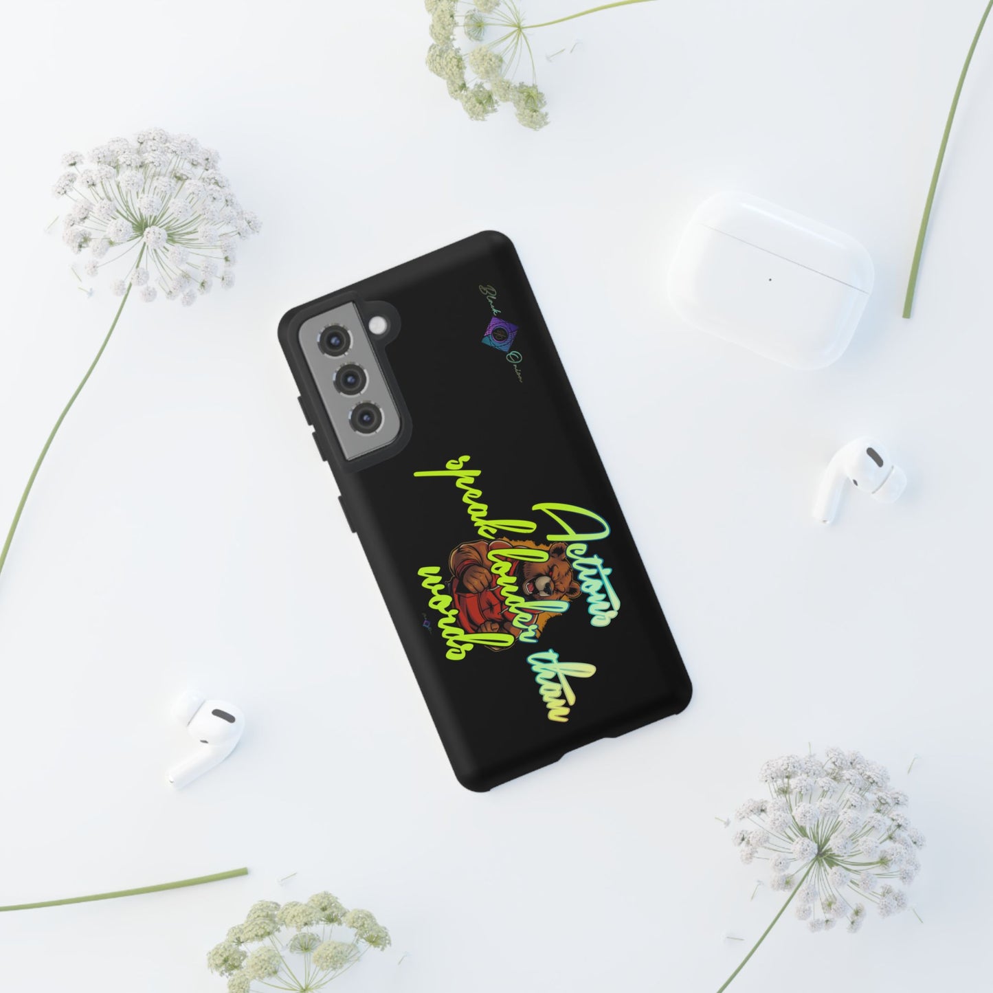 BlackOnion Brand New Phone Case - with Motivational Workout Motif ‘Actions speak lauder ‘💪🔥🫵
