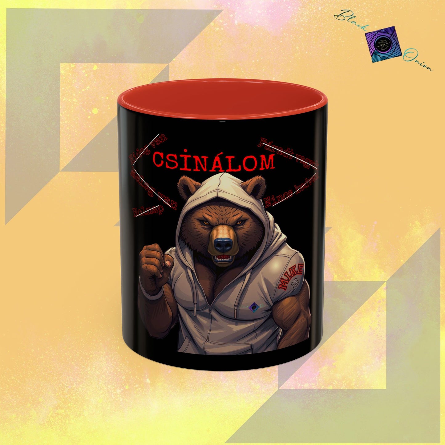 BlackOnion Coffee Mug - 11oz with Workout Motif ‘Mike 13 V2 ’🔥💪🫵
