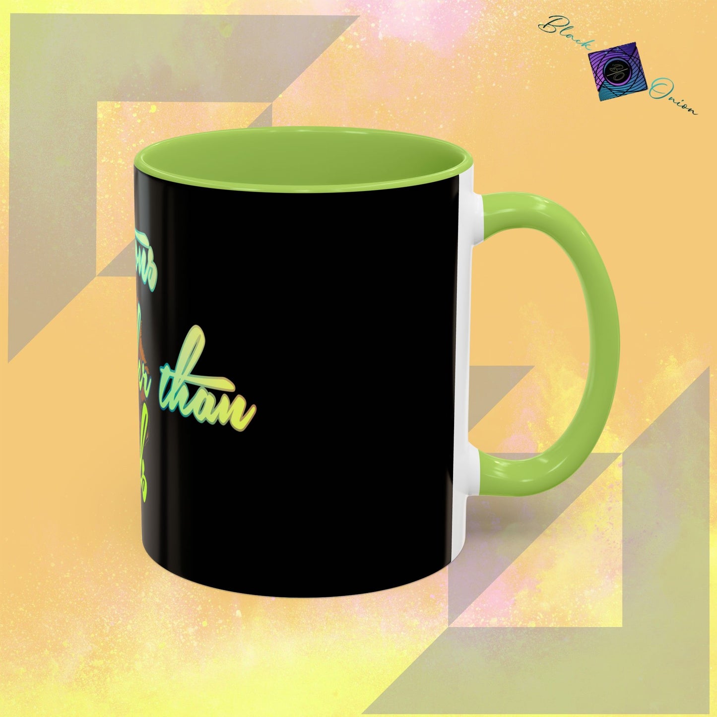 BlackOnion Coffee Mug 2 with Workout Motif ‘Actions speak lauder than words V2’🫵🔥💪