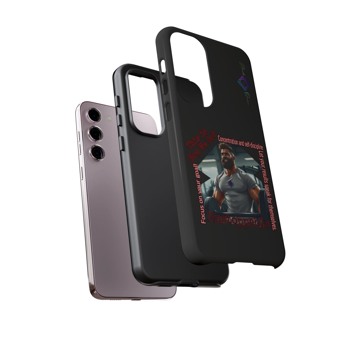 BlackOnion Brand New Phone Case - with Motivational Workout Motif’Unstoppable ‘💪🔥🫵