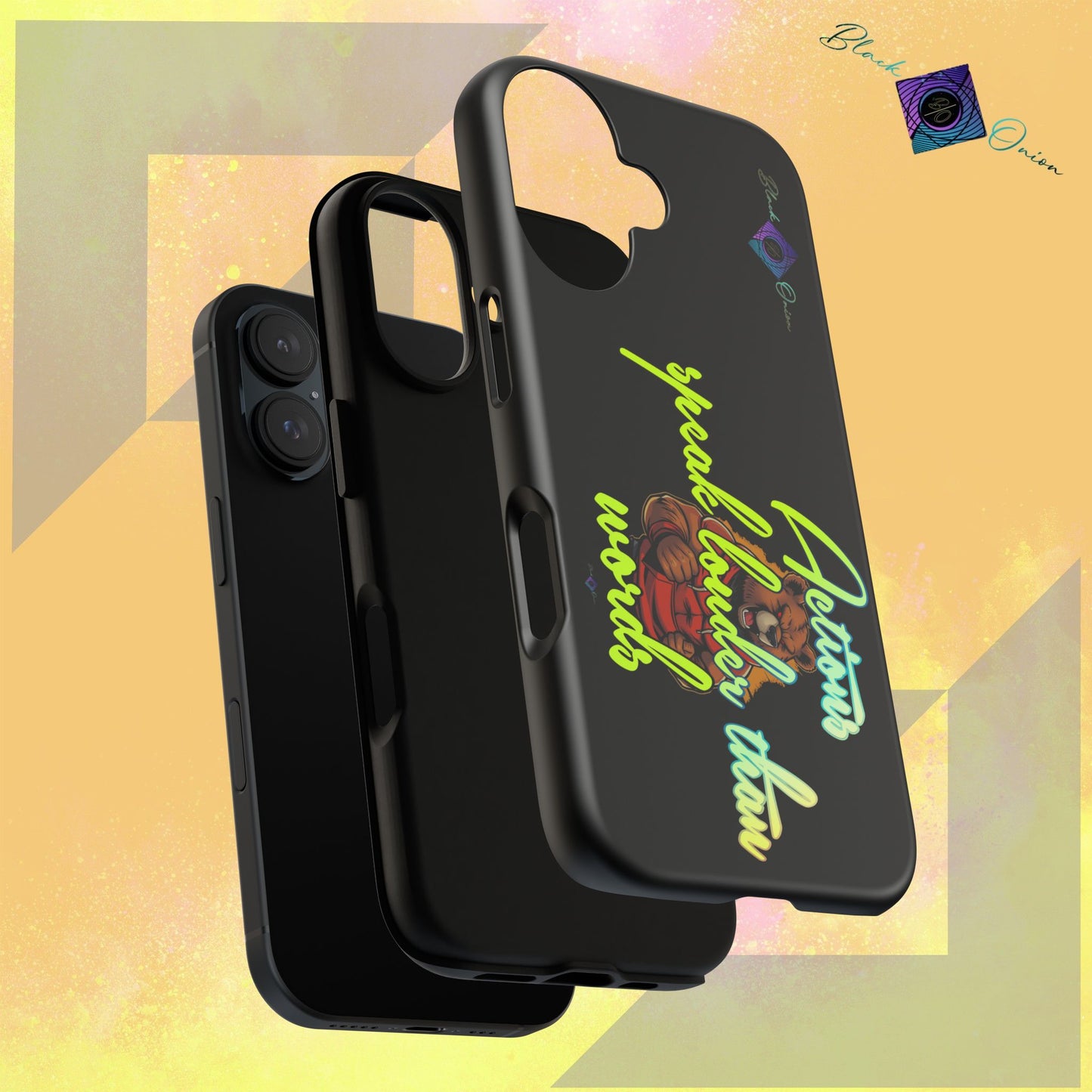 BlackOnion Brand New Phone Case - with Motivational Workout Motif ‘Actions speak lauder ‘💪🔥🫵
