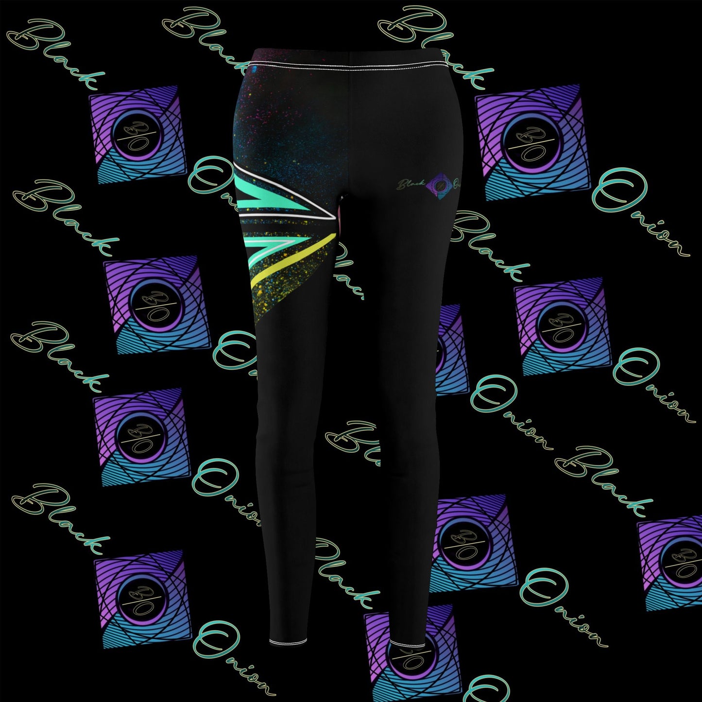 BlackOnion Stylish Women's Mid-rise Casual Leggings with Workout Motif 🌸💋❤️