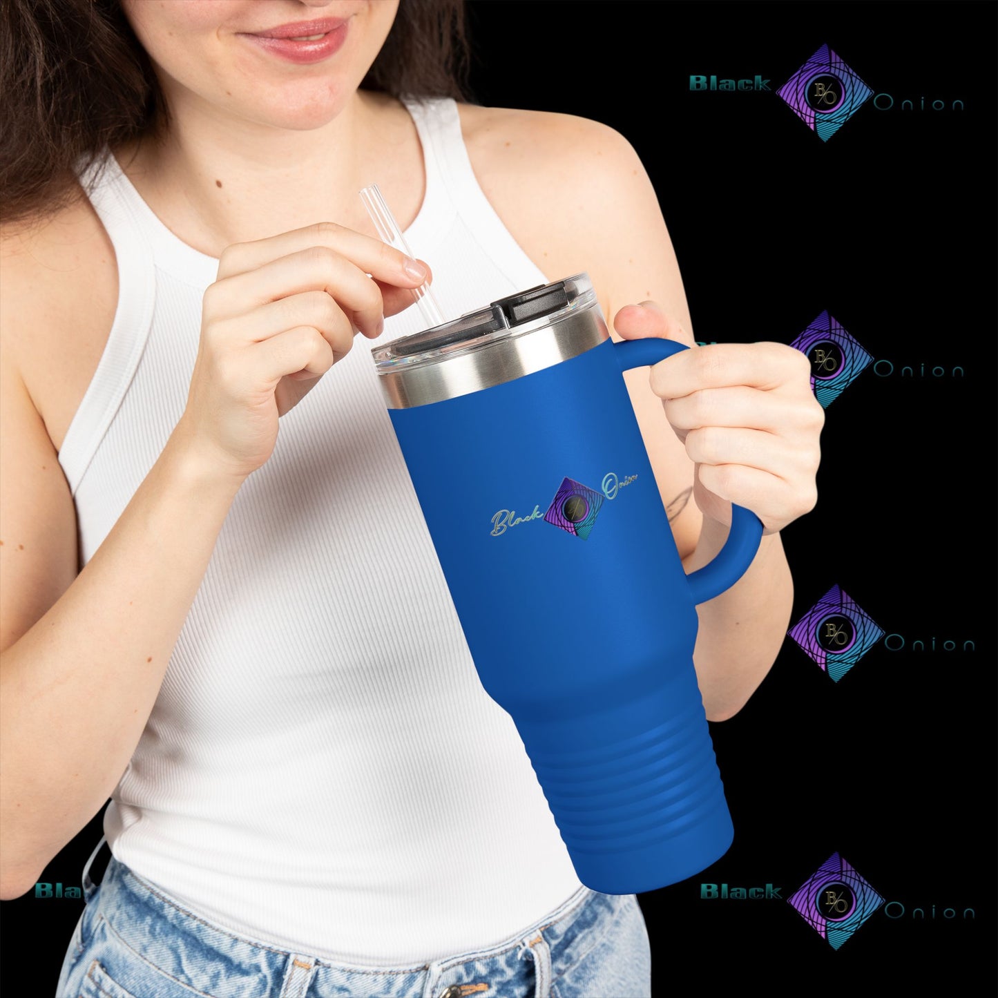 BlackOnion Travel Mug - 40oz with Straw
