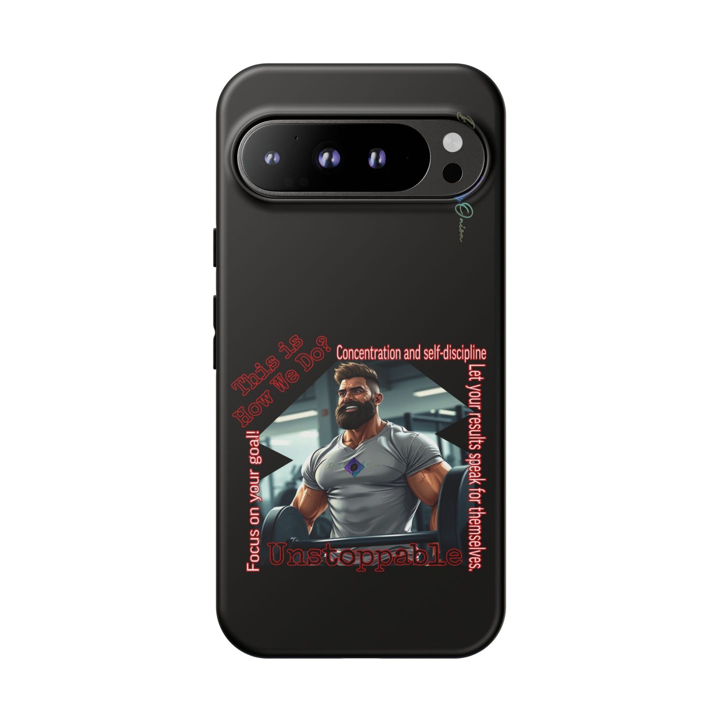 BlackOnion Brand New Phone Case - with Motivational Workout Motif’Unstoppable ‘💪🔥🫵