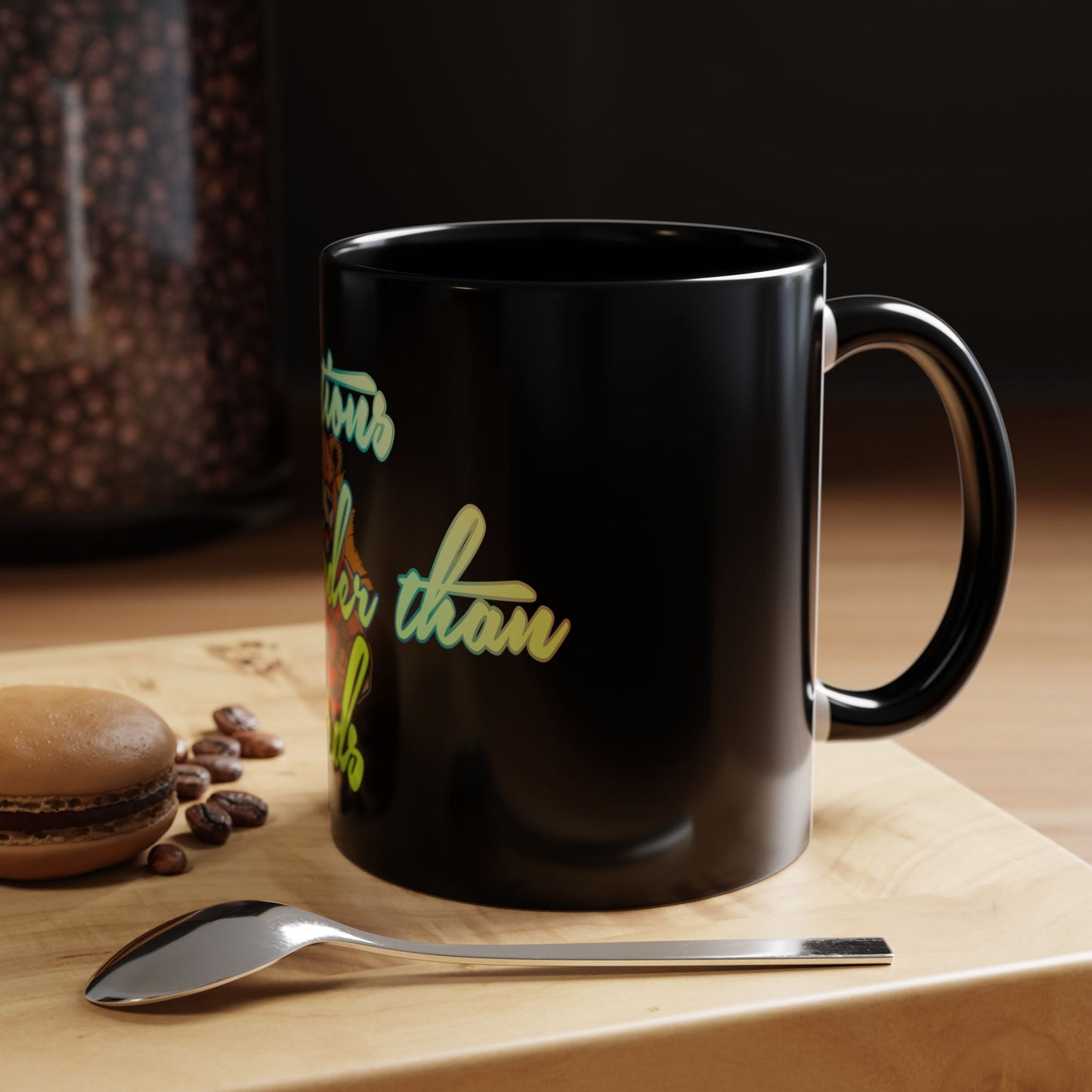 BlackOnion Coffee Mug 2 with Workout Motif ‘Actions speak lauder than words V2’🫵🔥💪