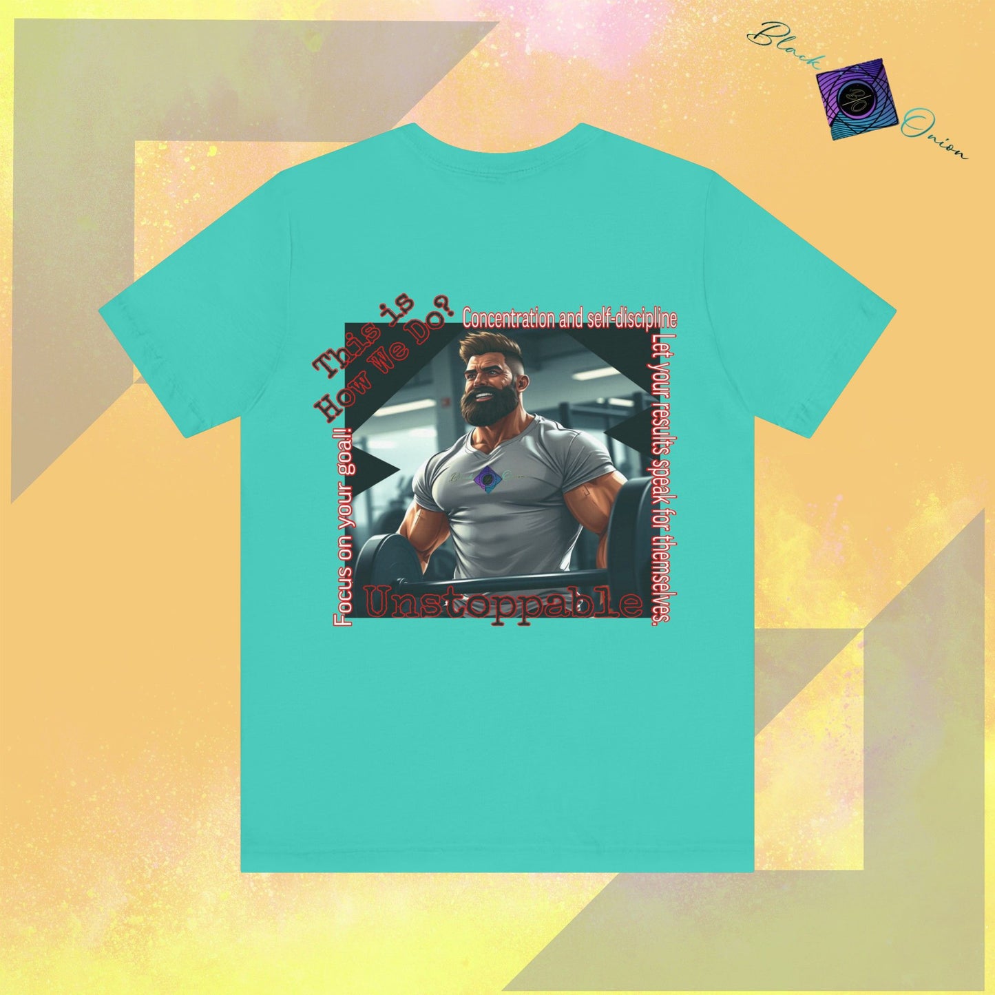 BlackOnion T-Shirt with Workout Motif “Unstoppable “💪🔥🫵