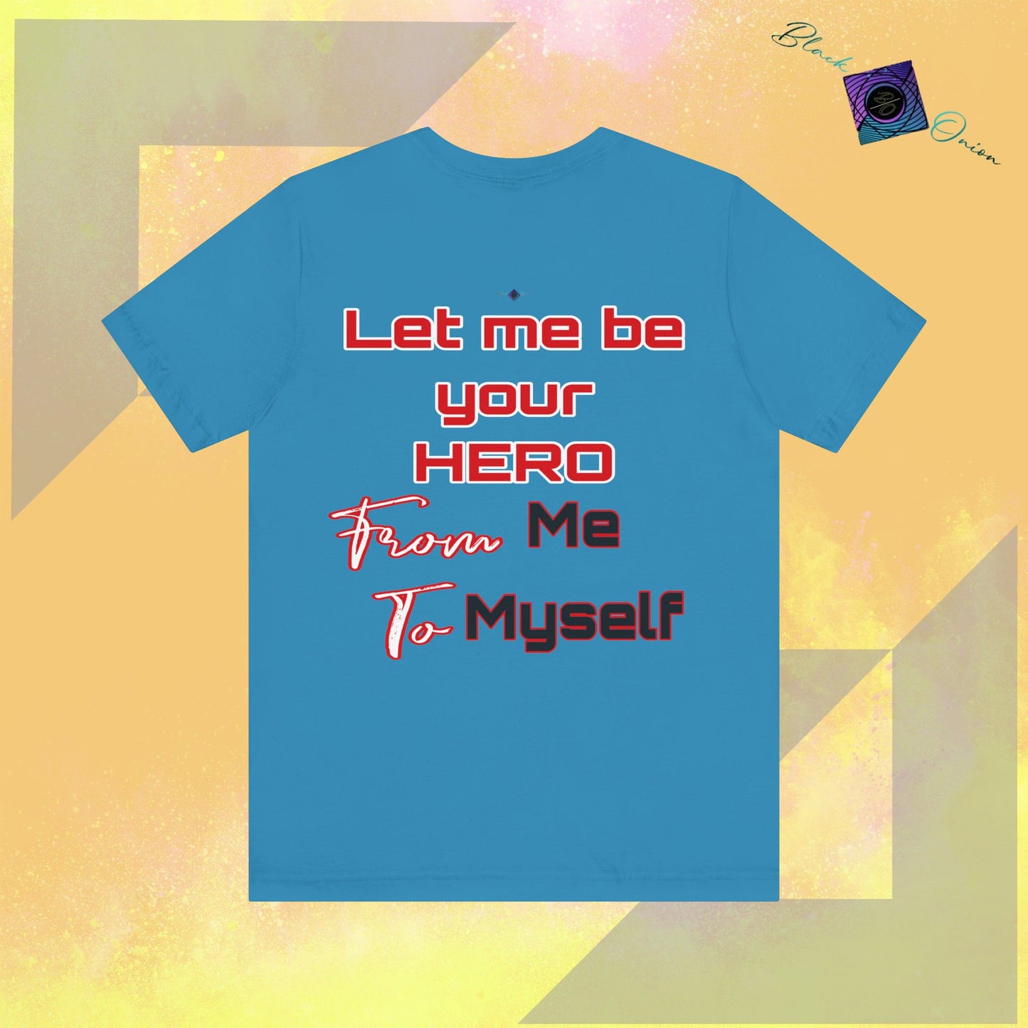 BlackOnion T-Shirt with Workout Motif “Let me be your Hero” 🫵🔥💪