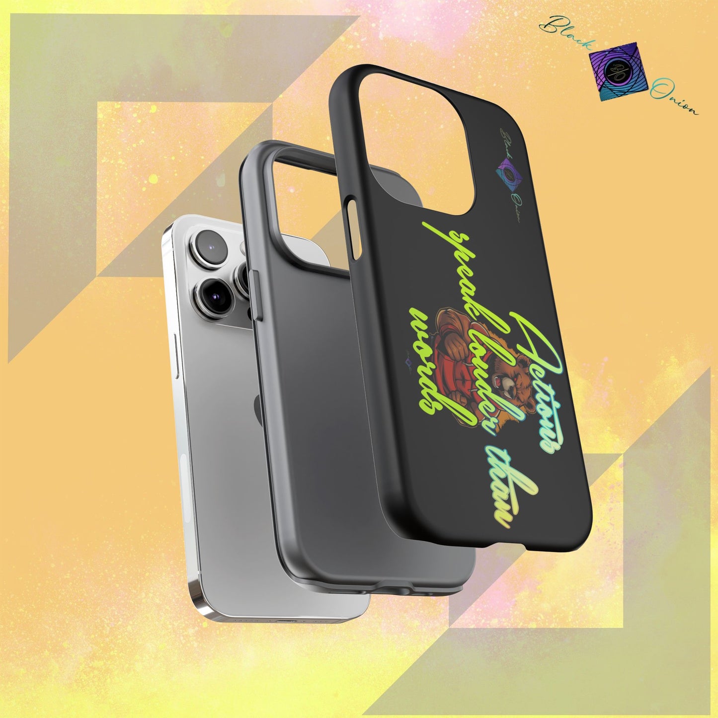BlackOnion Brand New Phone Case - with Motivational Workout Motif ‘Actions speak lauder ‘💪🔥🫵