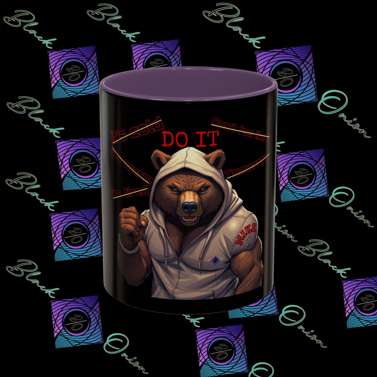 BlackOnion Coffee Mug - 11oz with Workout Motif ‘Mike 13’🔥💪🫵