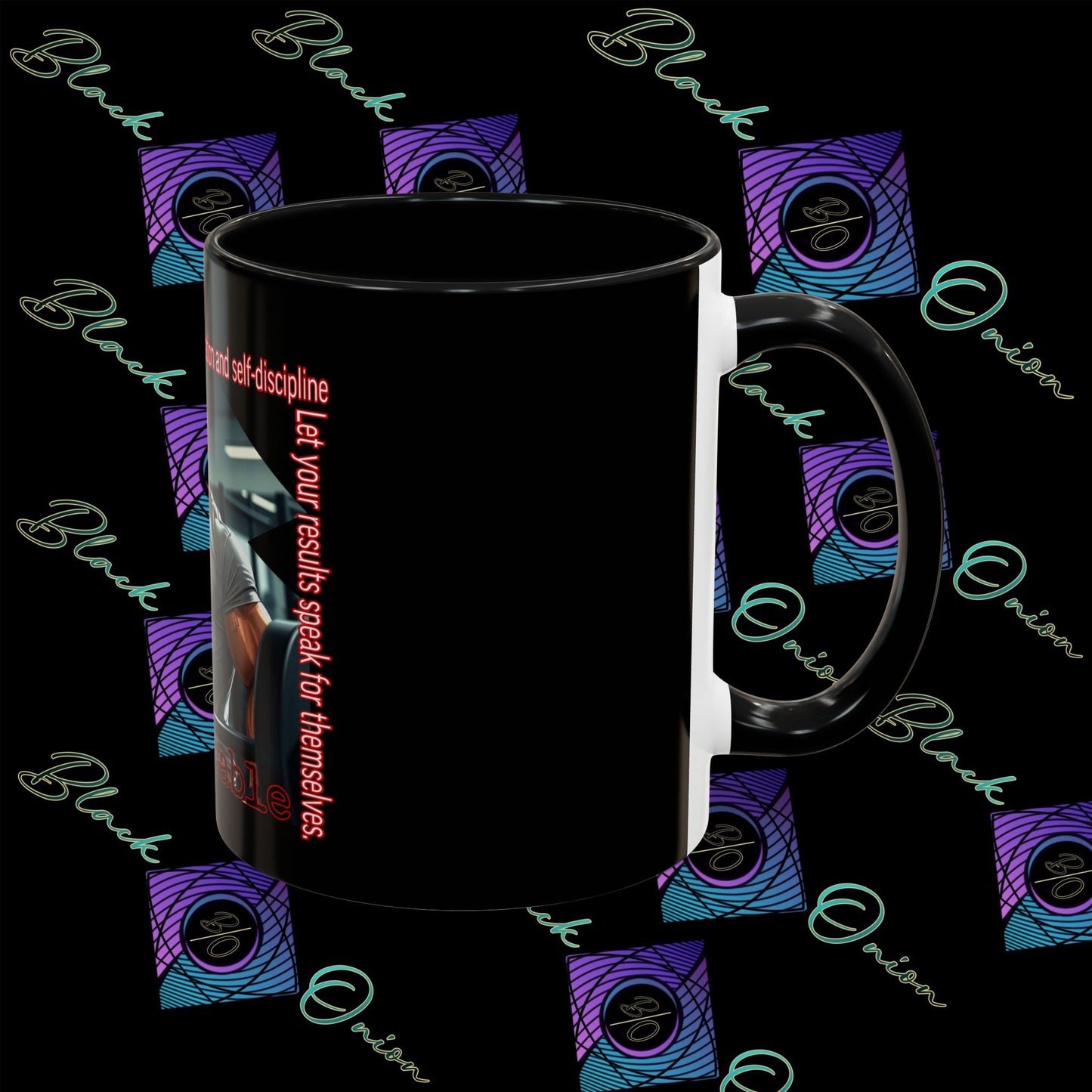 BlackOnion Coffee Mug - 11oz with Workout Motif ‘Unstoppable’🔥💪🫵