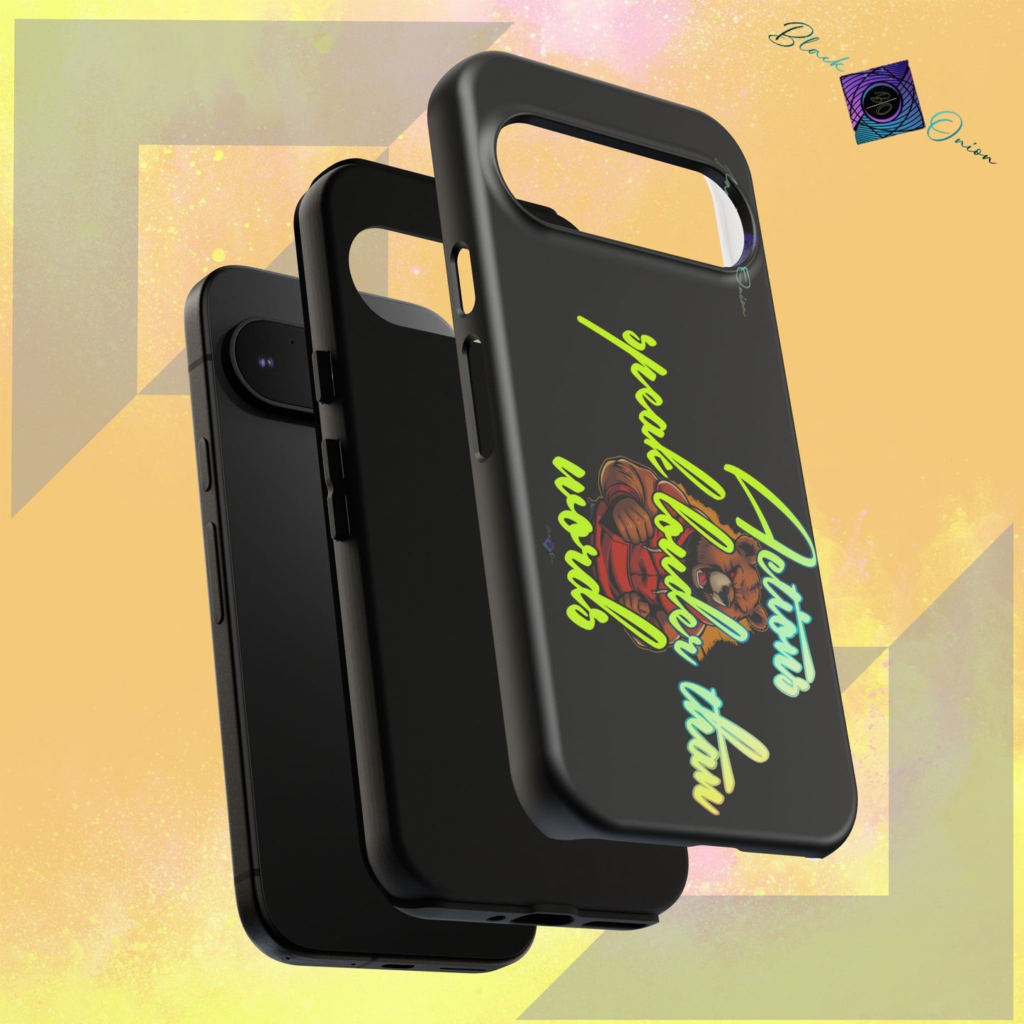 BlackOnion Brand New Phone Case - with Motivational Workout Motif ‘Actions speak lauder ‘💪🔥🫵