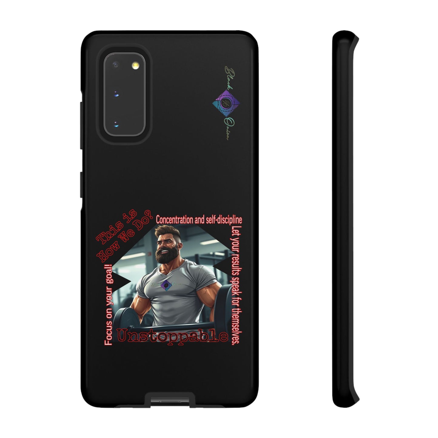 BlackOnion Brand New Phone Case - with Motivational Workout Motif’Unstoppable ‘💪🔥🫵