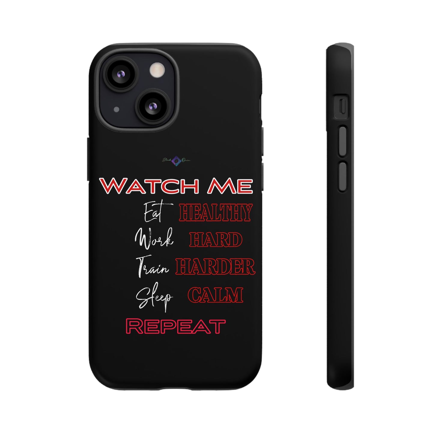 BlackOnion Phone Case -with Motivational Motif 'Watch Me' 💪🔥🫵