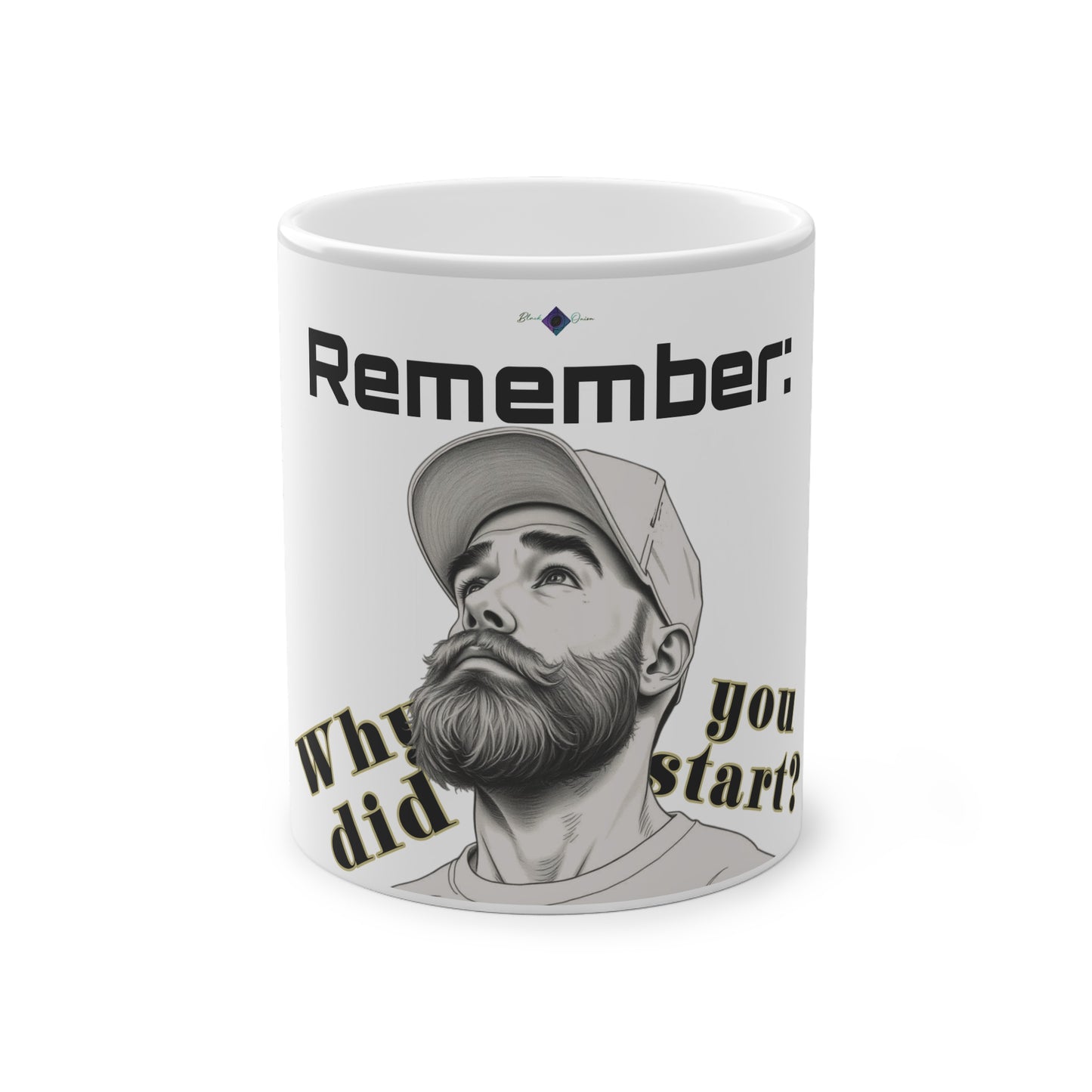 BlackOnion Color Changing Mug with Workout Motif ‘Remember’ 💪🔥🫵
