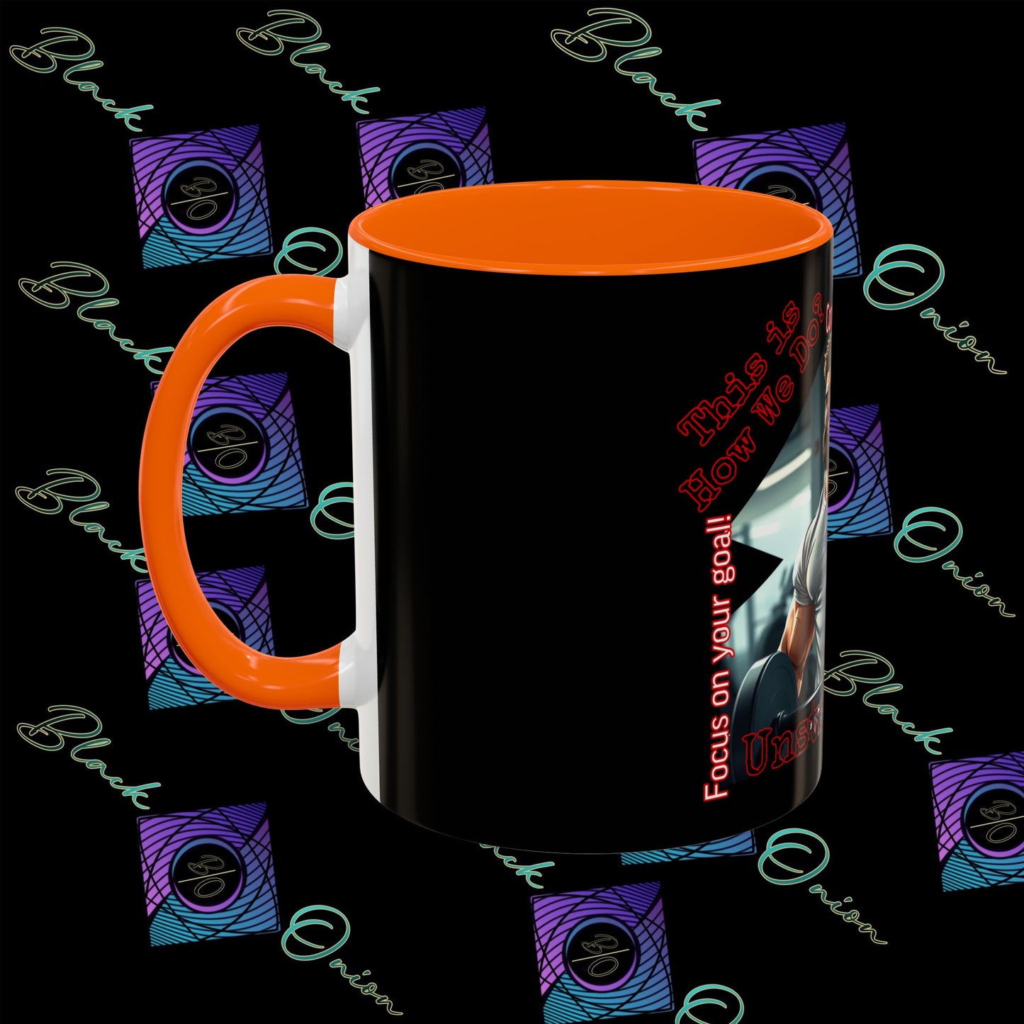 BlackOnion Coffee Mug Serial 2 with Workout Motif ‘Unstoppable’🫵🔥💪